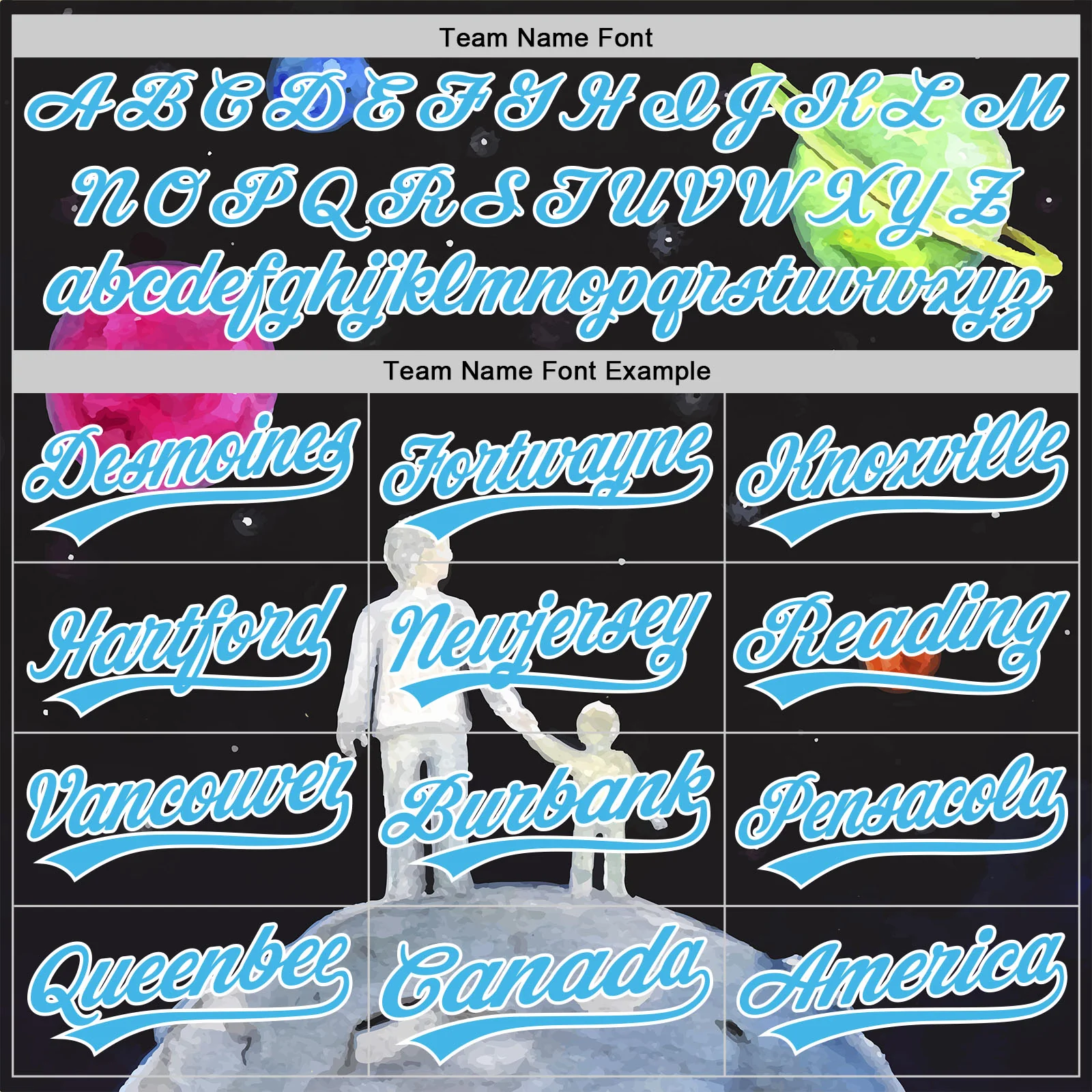 Custom Black Sky Blue-White 3D Pattern Design Father's Day Family Love Authentic Baseball Jersey - Image 4