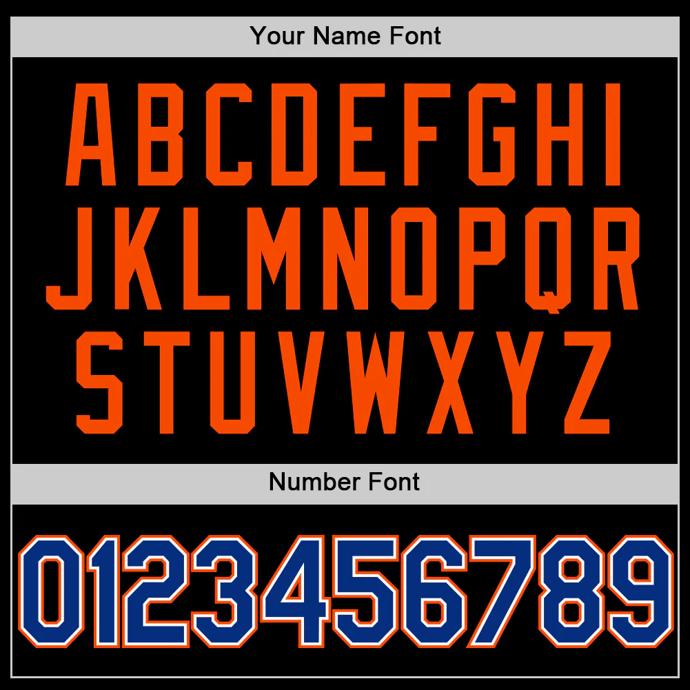 Custom Black Royal White-Orange Authentic Basketball Jersey - Image 3