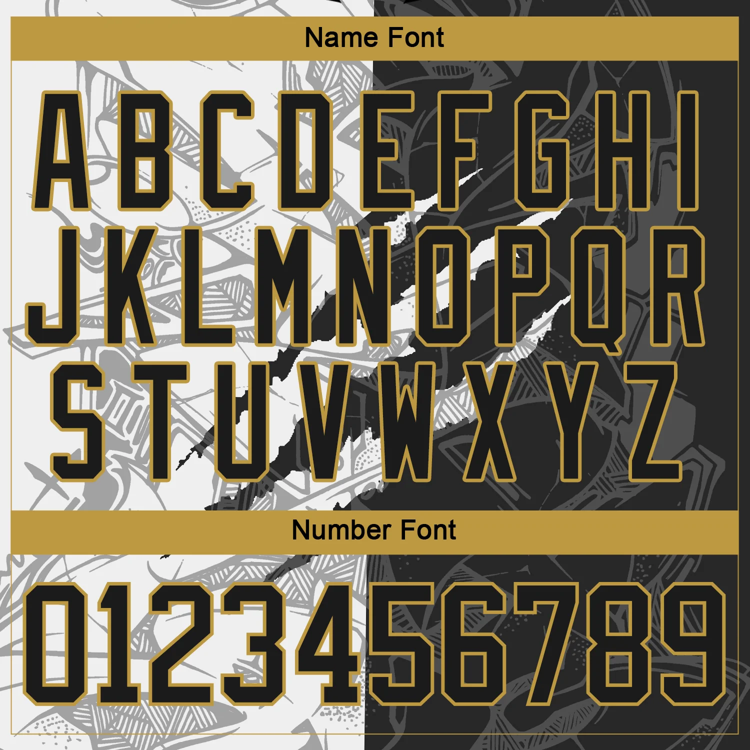 Custom Black White-Old Gold 3D Pattern Gradient Fashion Scratch Hockey Lace Neck Jersey - Image 5