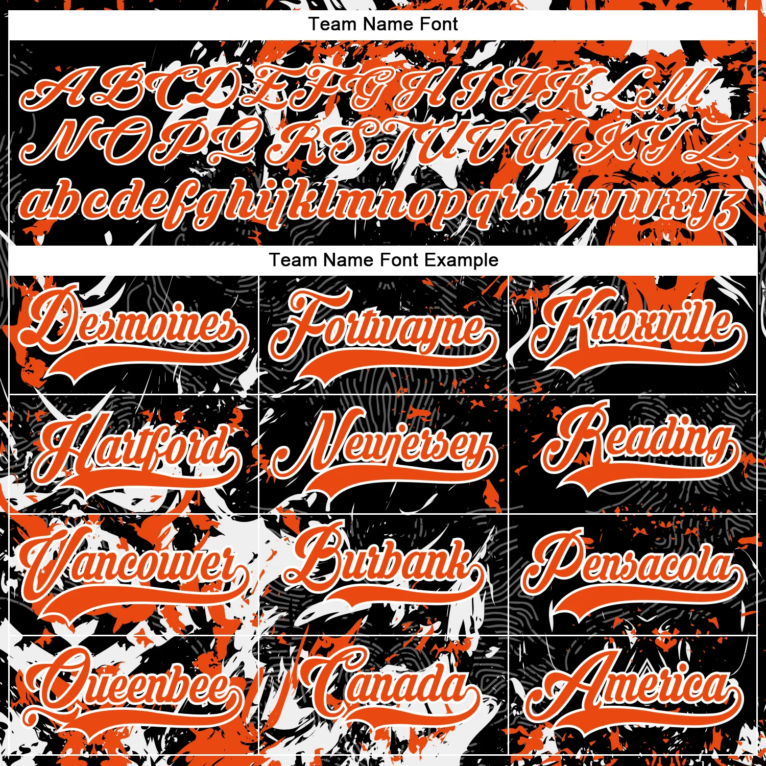 Custom Black Orange-White 3D Fluid Art Splash Hockey Lace Neck Jersey - Image 4