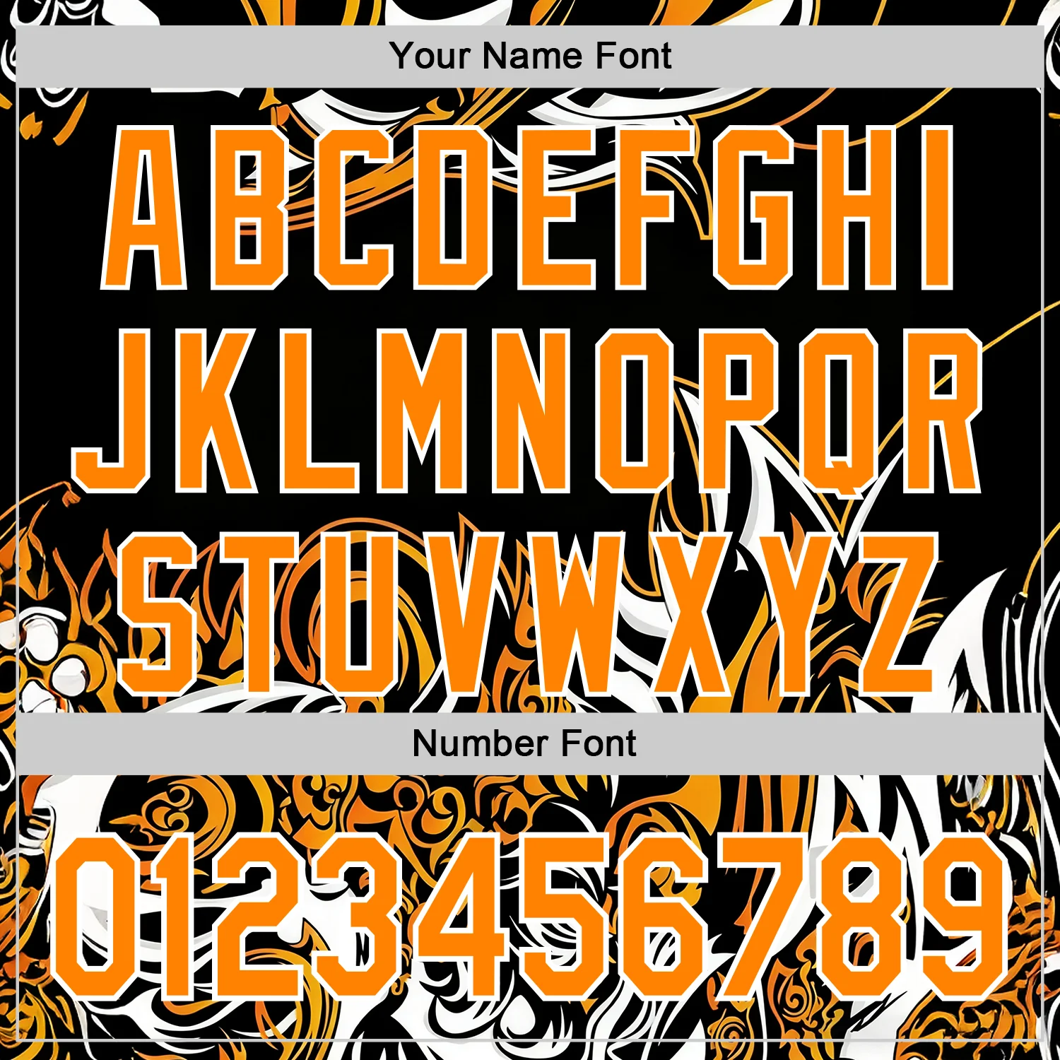 Custom Black Bay Orange-White 3D Abstract Flame Sports Pullover Sweatshirt Hoodie - Image 4
