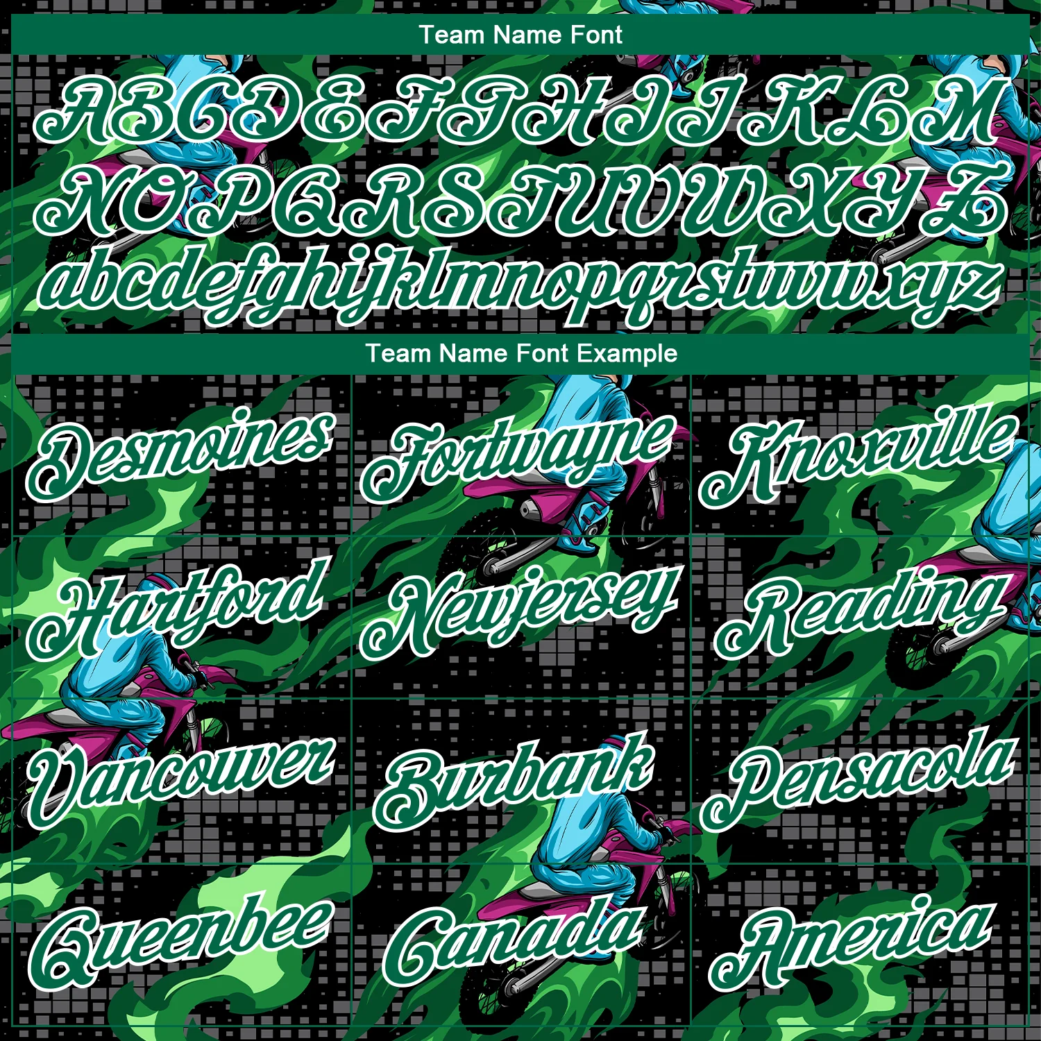 Custom Stitched Black Kelly Green-White 3D Pattern Design Flame Motorcycle Motocross Racing Sports Pullover Sweatshirt Hoodie - Image 3