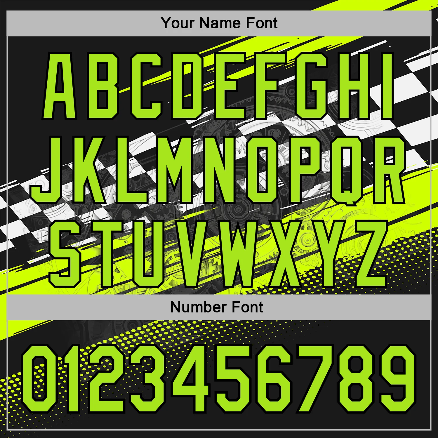 Custom Black Neon Green-White 3D Pattern Design Formula Auto Car Racing Motorsport Sports Pullover Sweatshirt Hoodie - Image 4