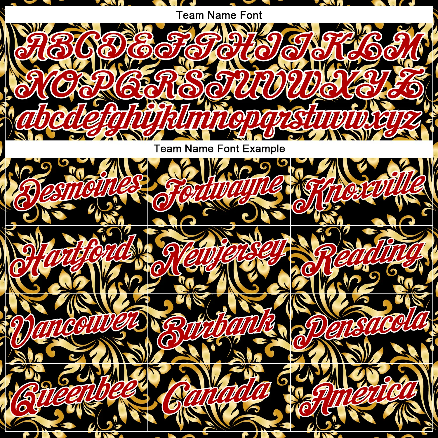 Custom Stitched Black Red-White 3D Pattern Design Golden Subtle Floral Sports Pullover Sweatshirt Hoodie - Image 3