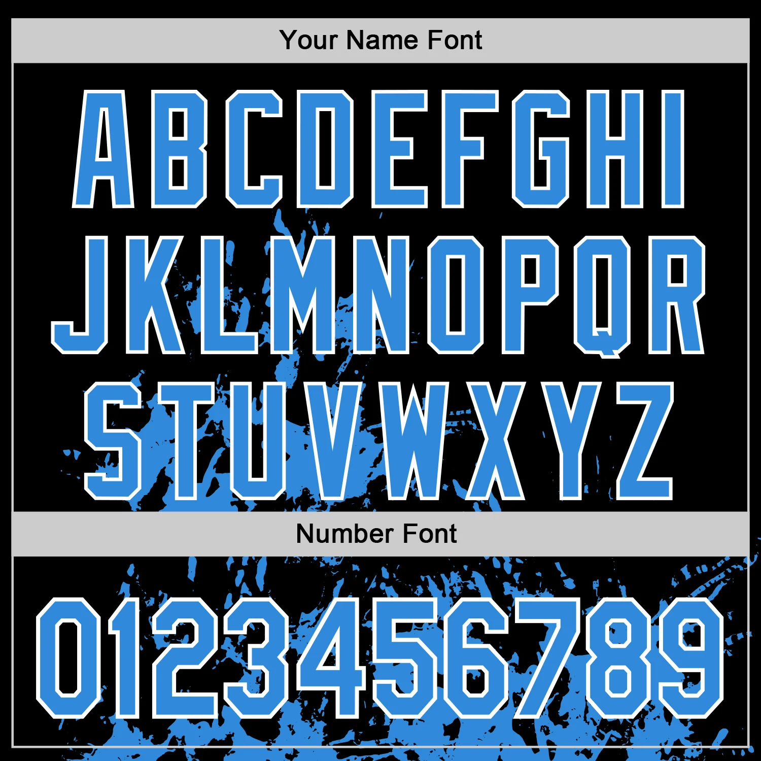 Custom Black Powder Blue-White Splash Art 3D Pattern Design Bomber Full-Snap Varsity Letterman Hoodie Jacket - Image 6