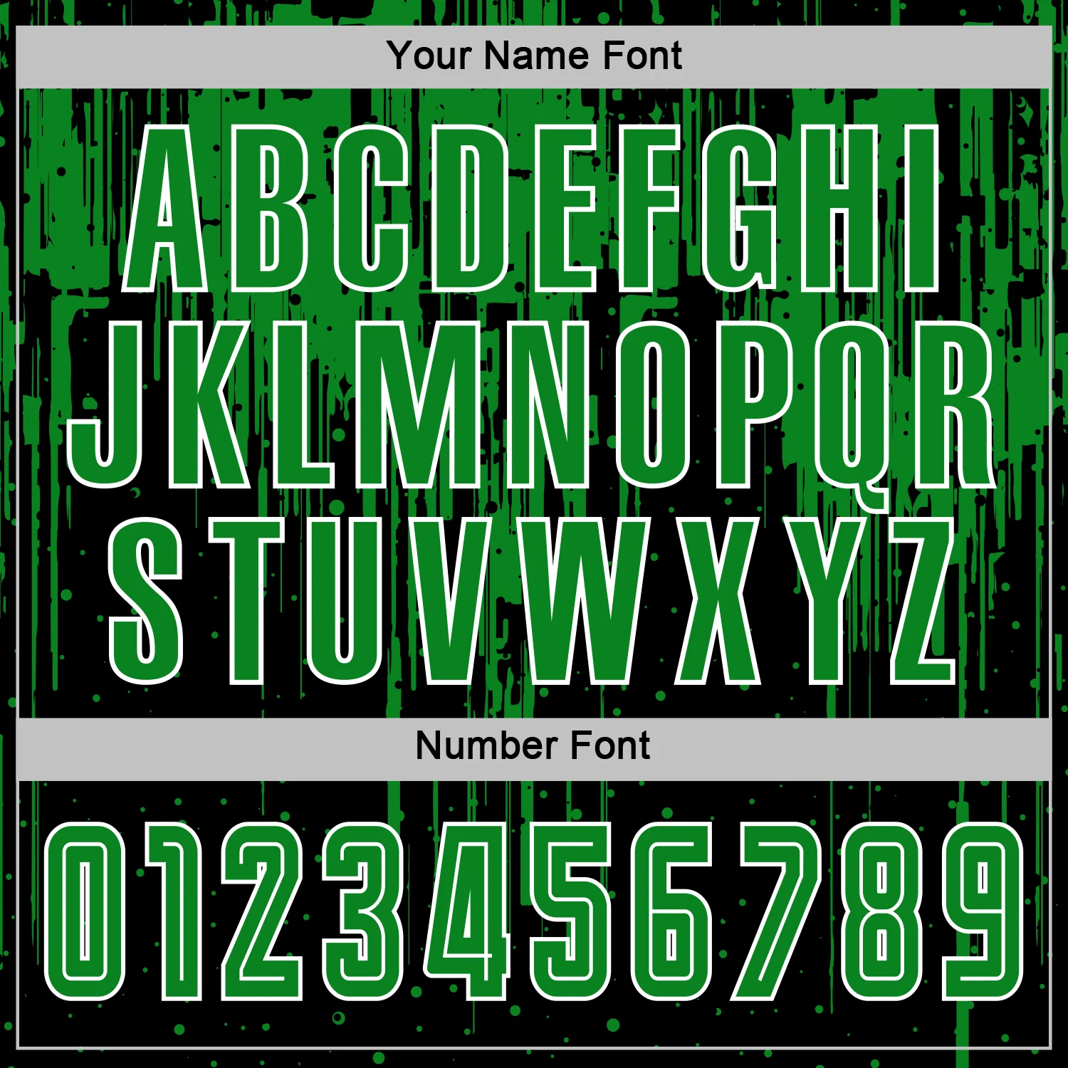 Custom Black Grass Green-White Dripping Splatte Pattern Sports Sublimation Soccer Uniform Jersey - Image 6
