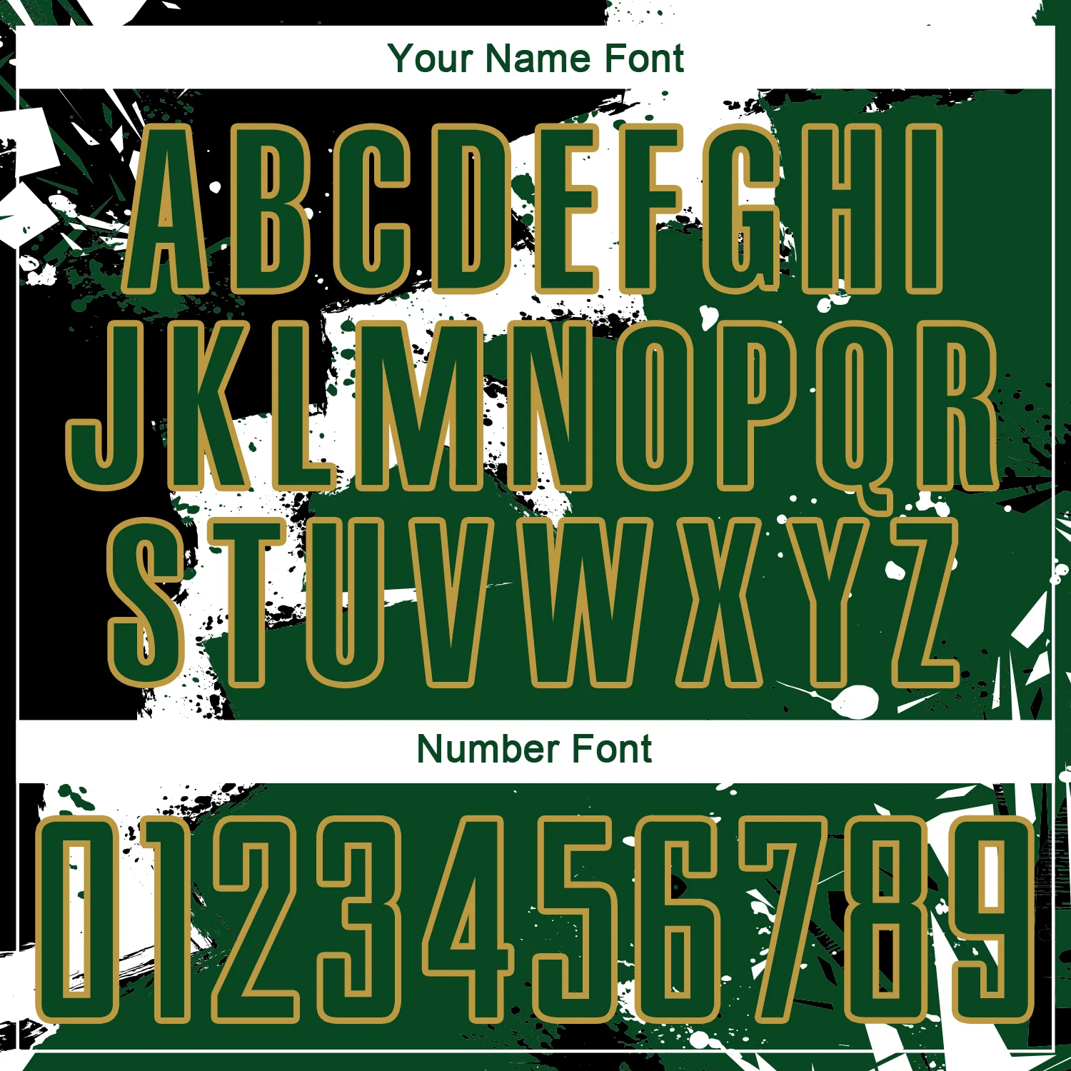 Custom Black Green-Old Gold Spalsh Sublimation Soccer Uniform Jersey - Image 6