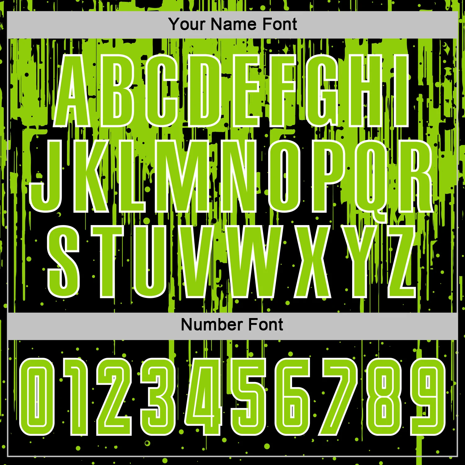 Custom Black Neon Green-White Dripping Splatte Pattern Sports Sublimation Soccer Uniform Jersey - Image 6