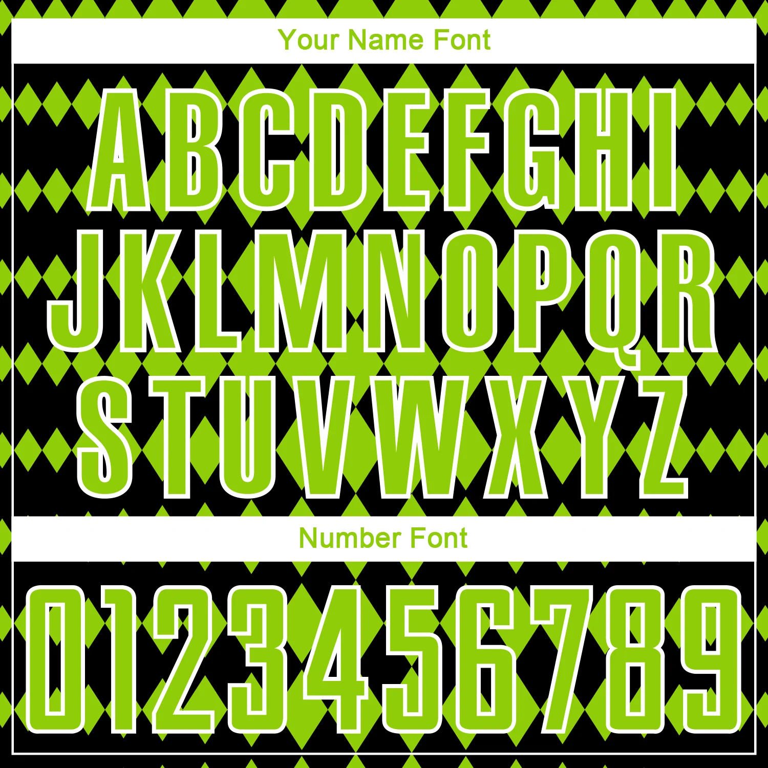 Custom Black Neon Green-White Diamond Harlequin Check Sports Sublimation Soccer Uniform Jersey - Image 6