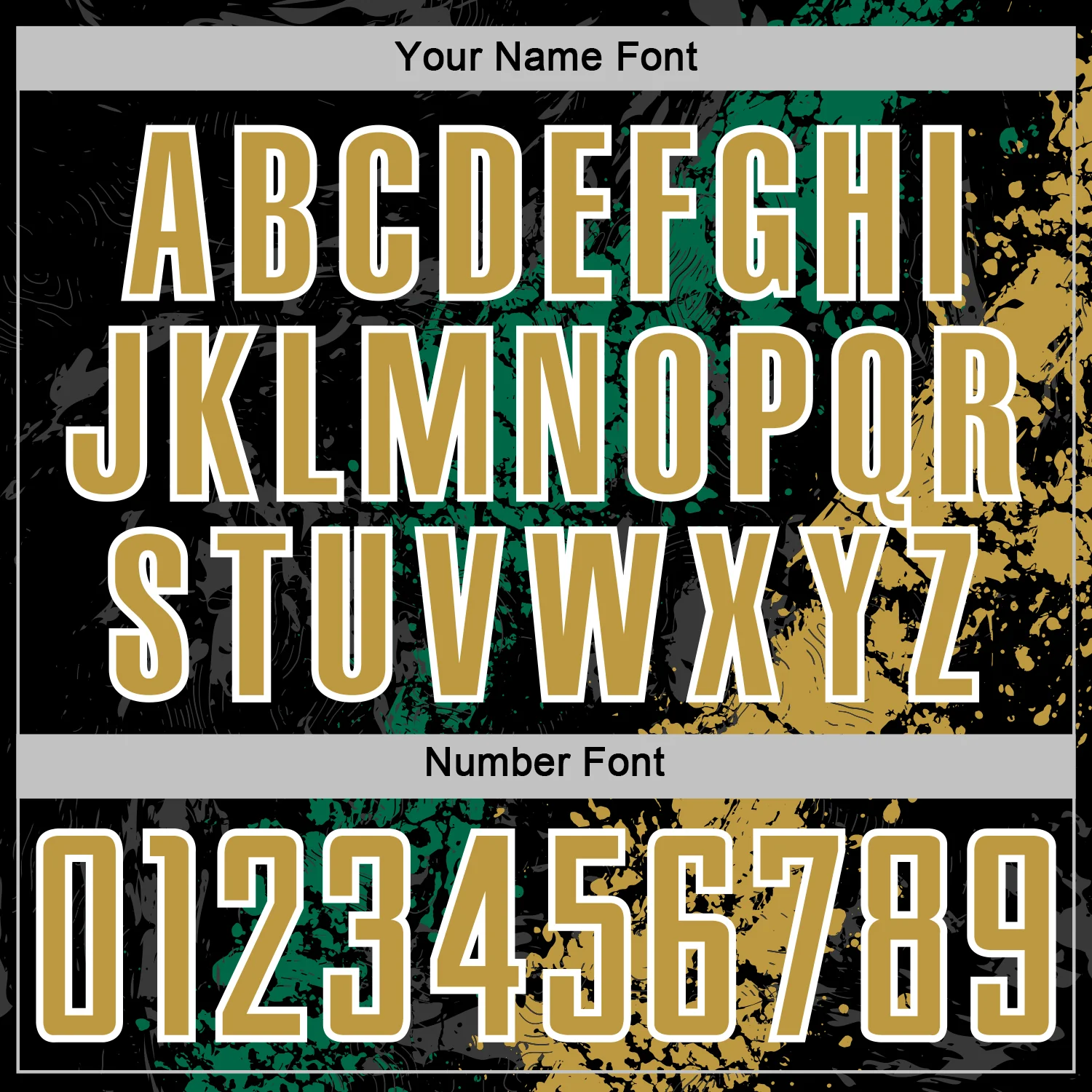 Custom Black Old Gold White-Kelly Green Dripping Splatter Cracked Texture Sublimation Soccer Uniform Jersey - Image 6