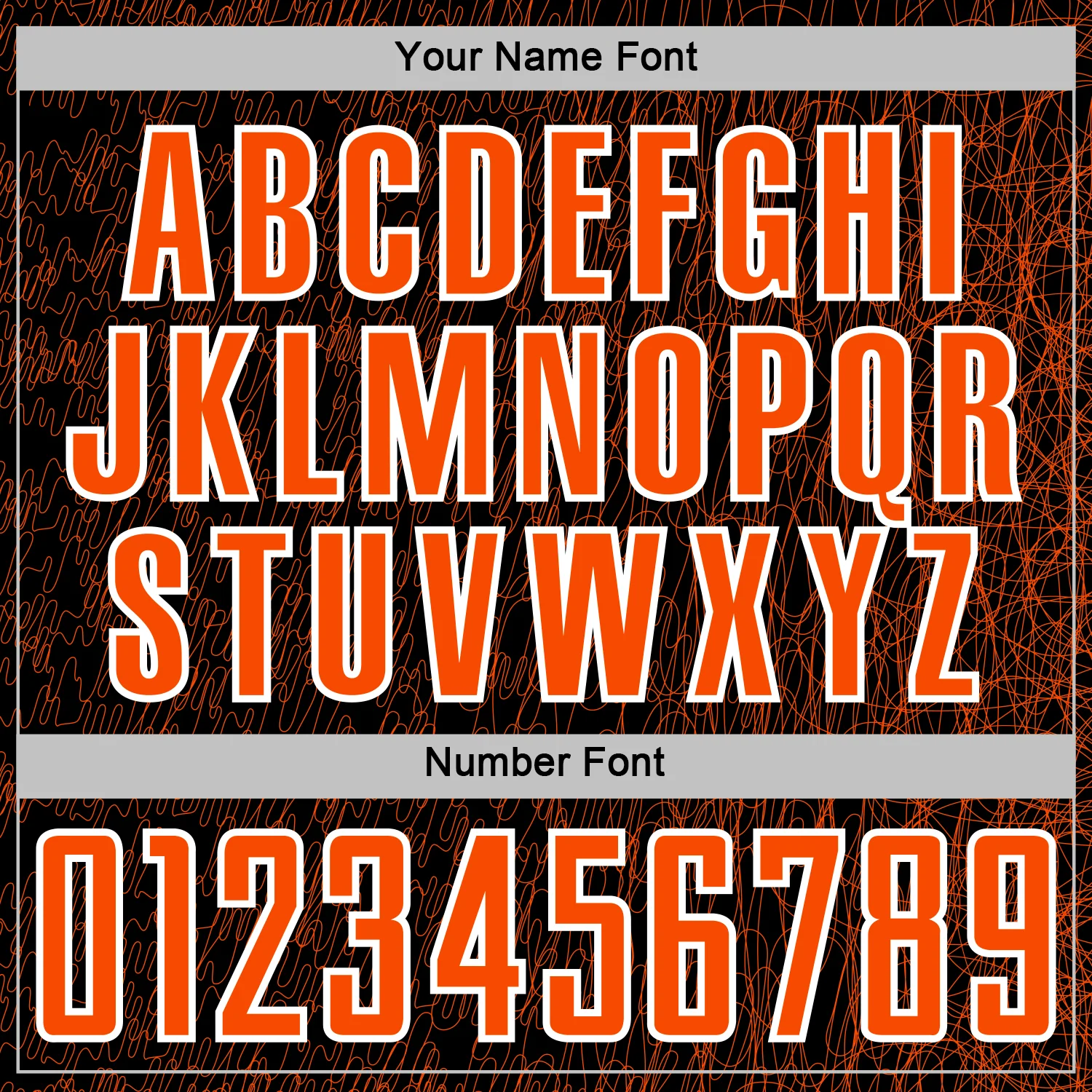 Custom Black Orange-White Abstract Scribble Curve Line Pattern Sports Sublimation Soccer Uniform Jersey - Image 6