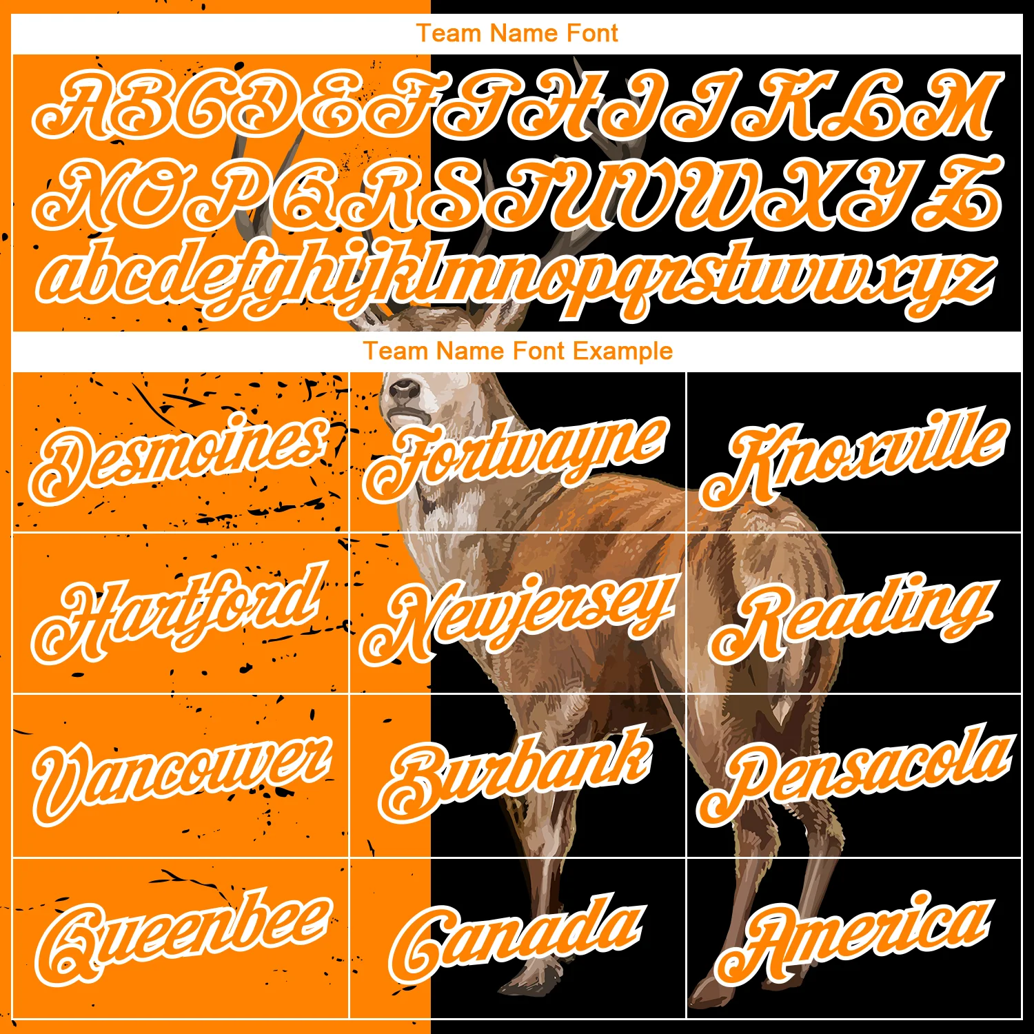 Custom Black Bay Orange-White 3D Animal Deer Hunting Sleeve Performance T-Shirt - Image 3