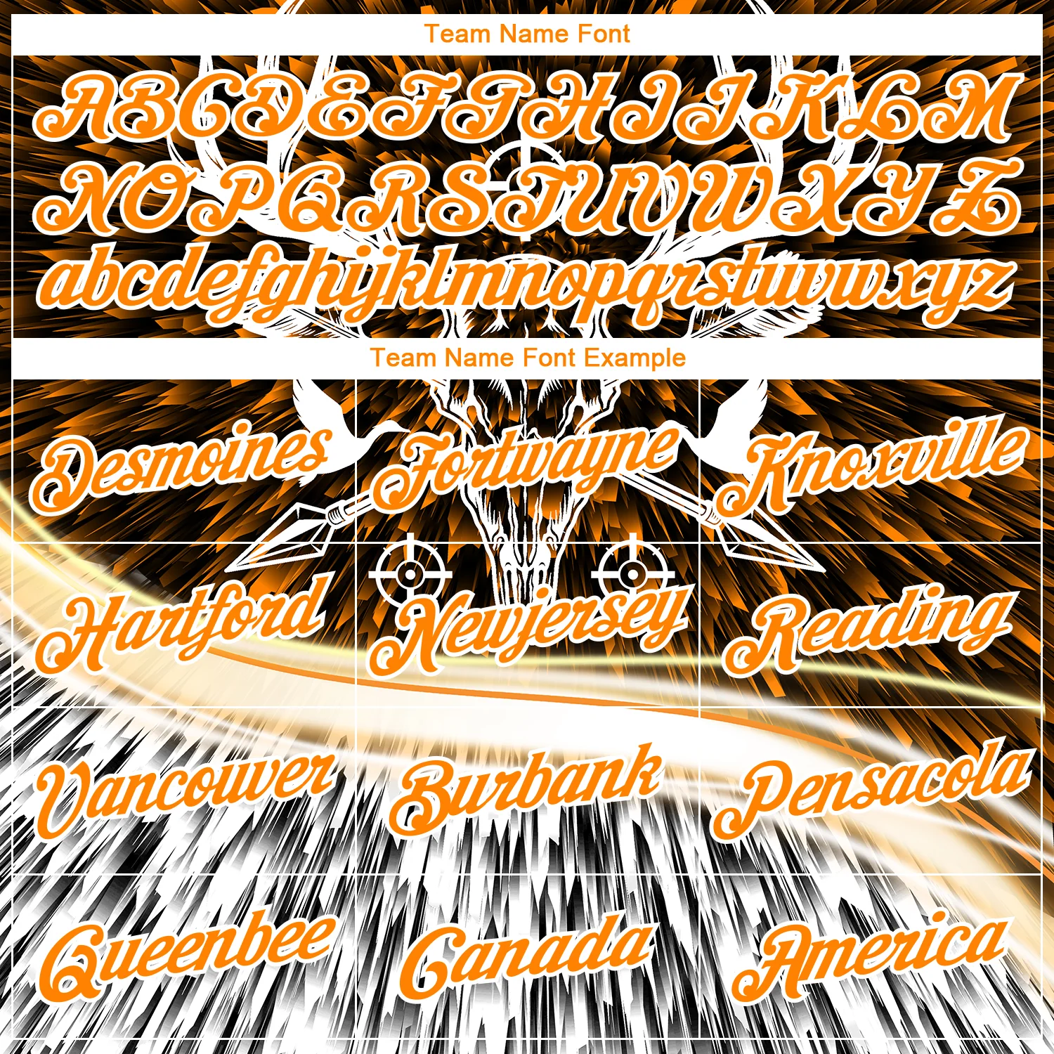 Custom Black Bay Orange-White 3D Animal Deer Hunting Tool Arrow Long Sleeve Performance T-Shirt - Image 3