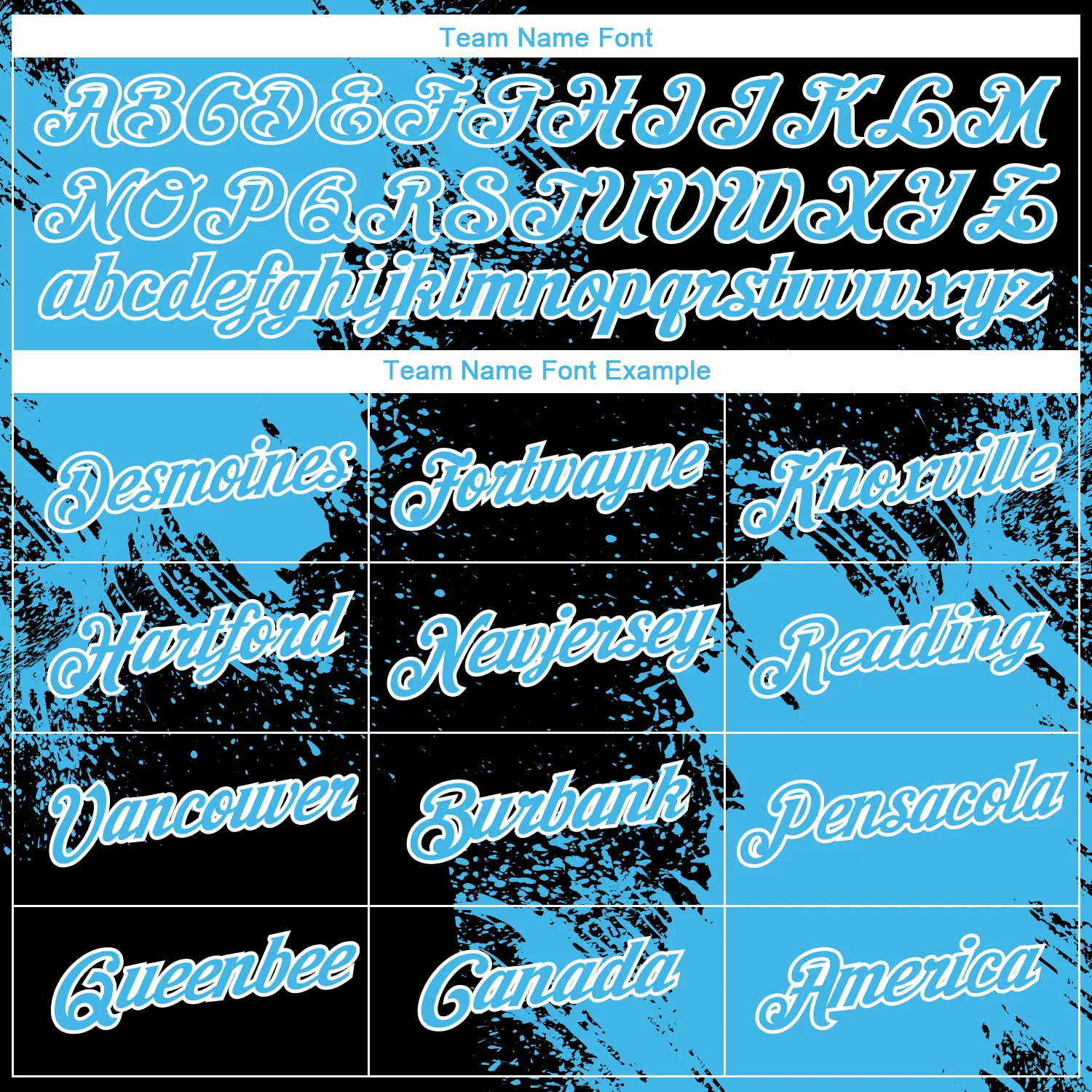 Custom Black Sky Blue-White 3D Pattern Design Abstract Brush Stroke Performance T-Shirt - Image 3