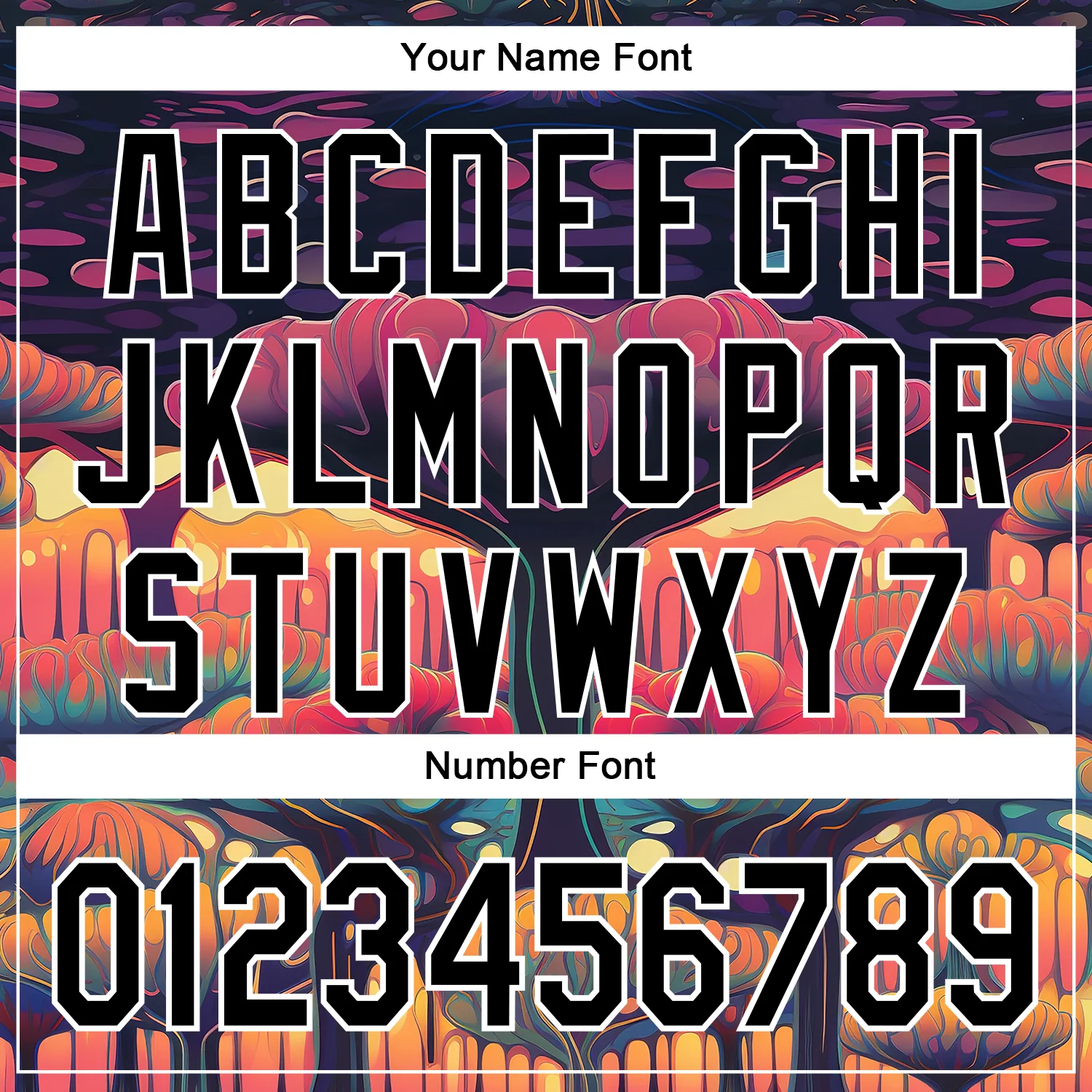 Custom Black White 3D Pattern Design Rave Psychedelic Forest Authentic Baseball Jersey - Image 5