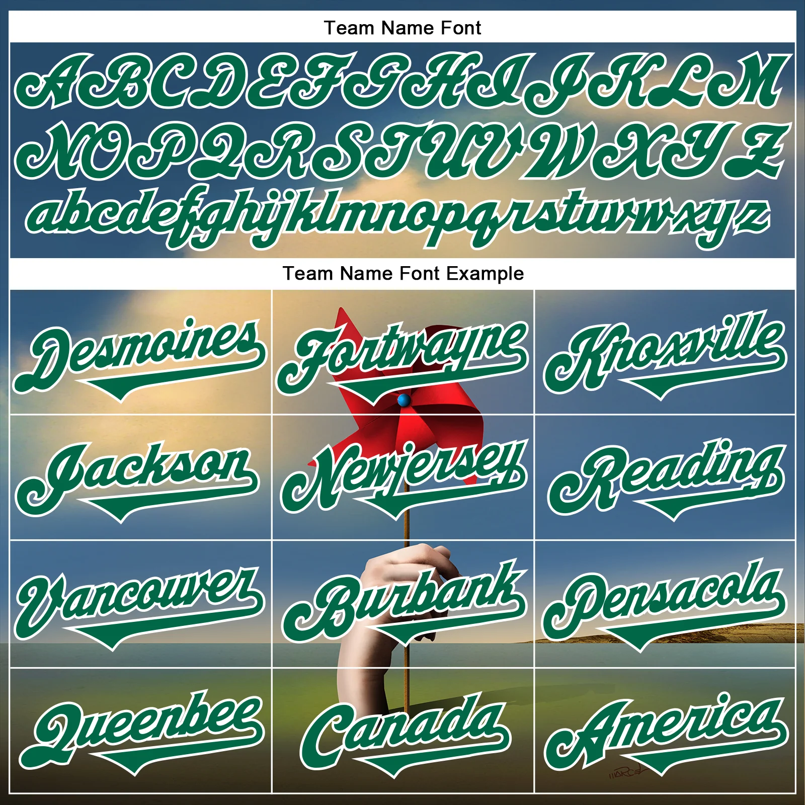 Custom Blue Kelly Green-White 3D Marcel Caram Red Weathervane Authentic Baseball Jersey - Image 4