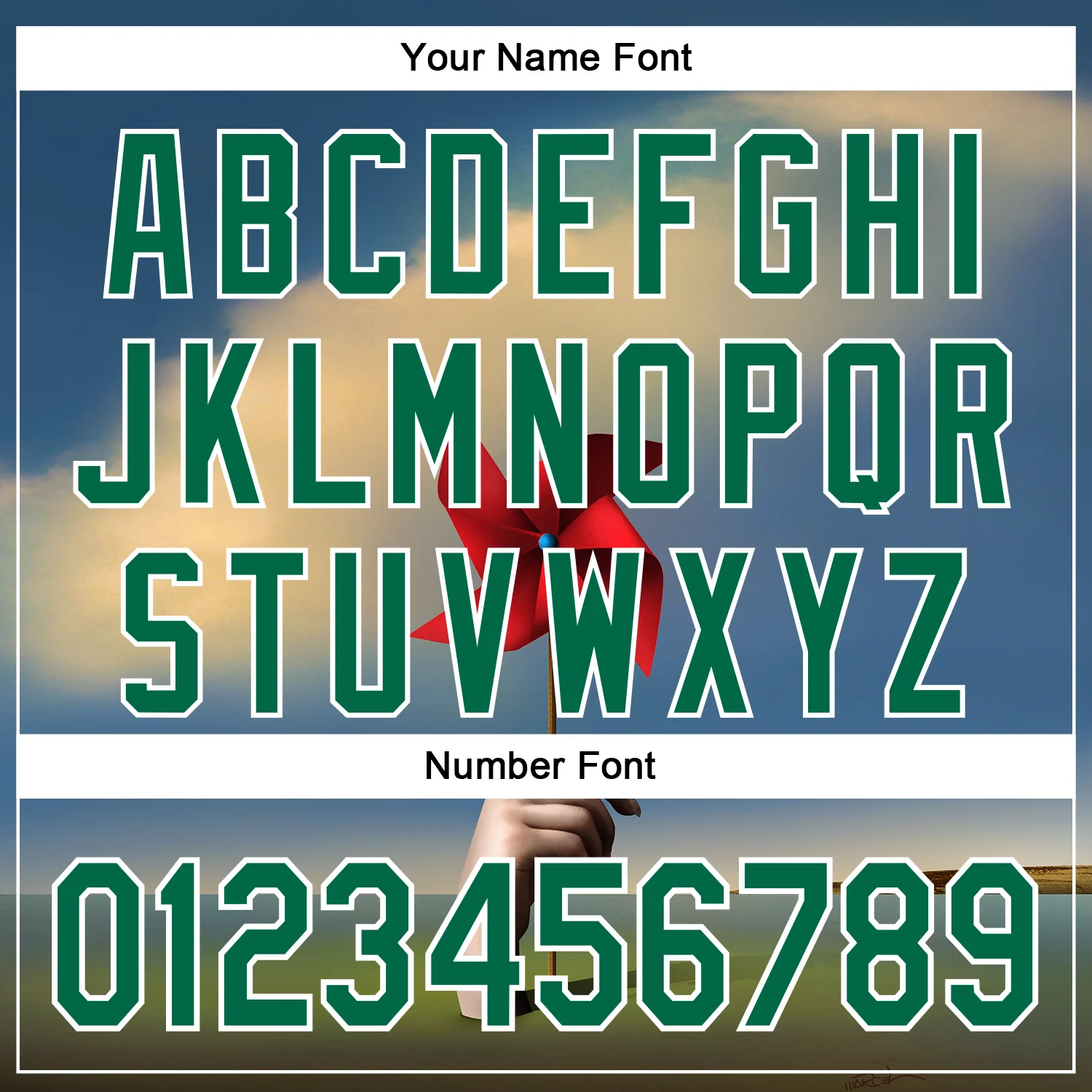 Custom Blue Kelly Green-White 3D Marcel Caram Red Weathervane Authentic Baseball Jersey - Image 5