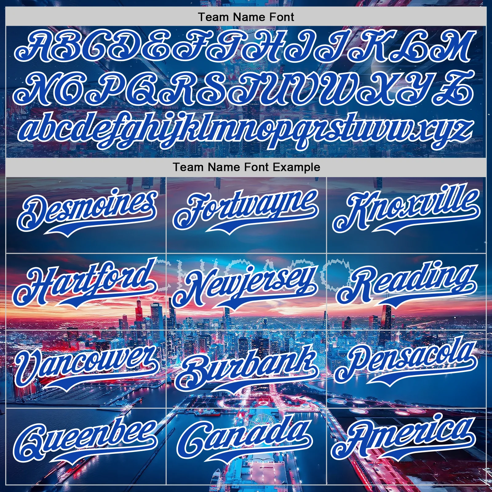 Custom Blue Thunder Blue-White Chicago Illinois Cityscape Skyline City Symbol Authentic Baseball Jersey - Image 4