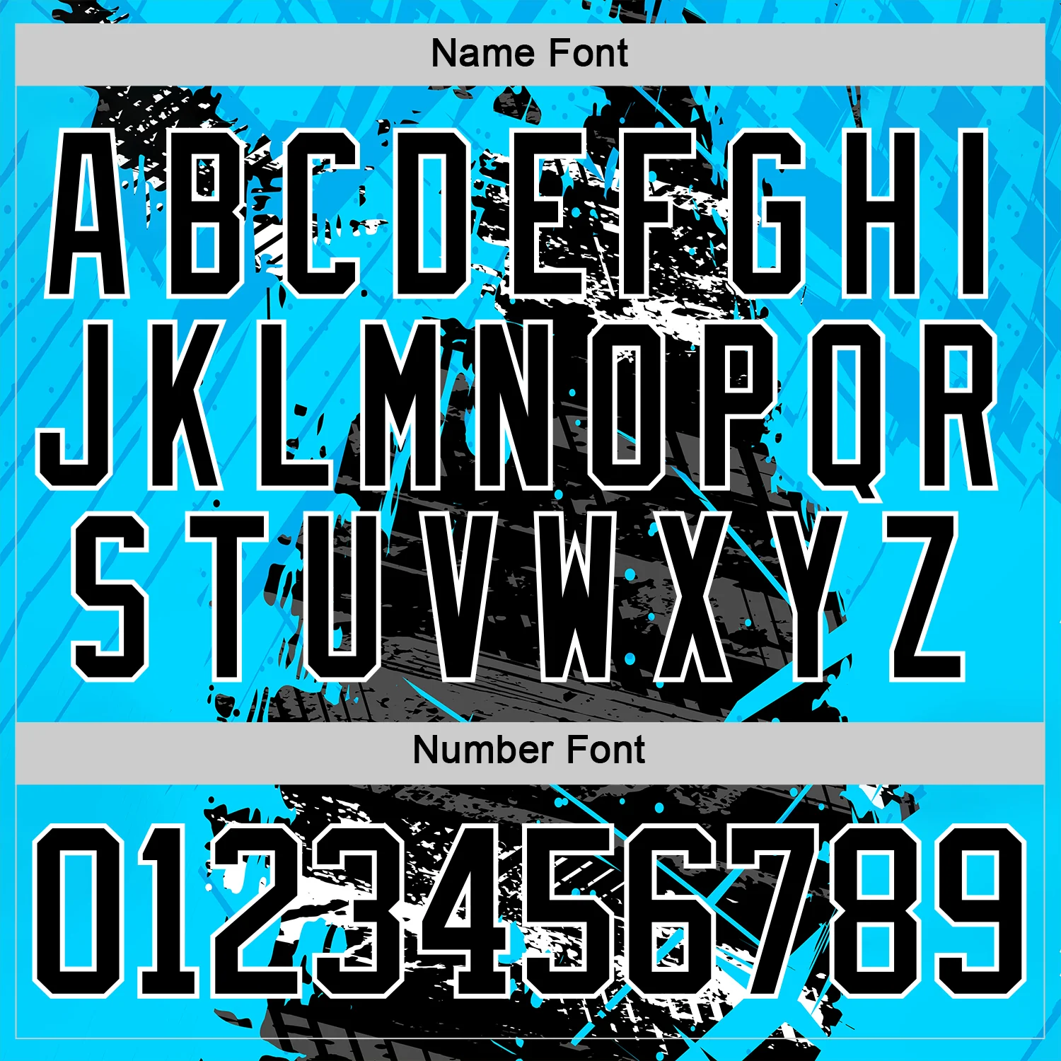 Custom Blue Black-White Abstract Splatter Paint Grunge Hockey Lace Neck Jersey - Image 7