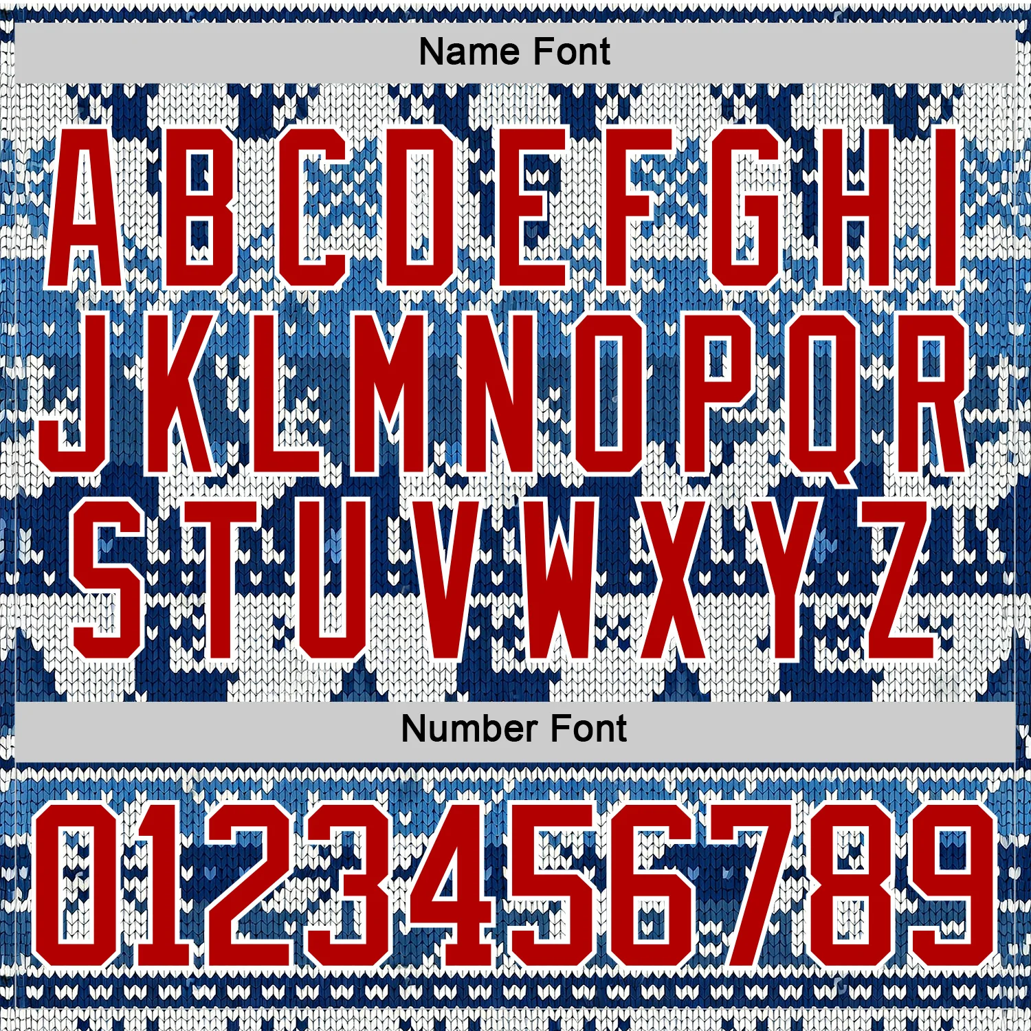 Custom Blue Red-White 3D Christmas Ugly Sweater Hockey Lace Neck Jersey - Image 5