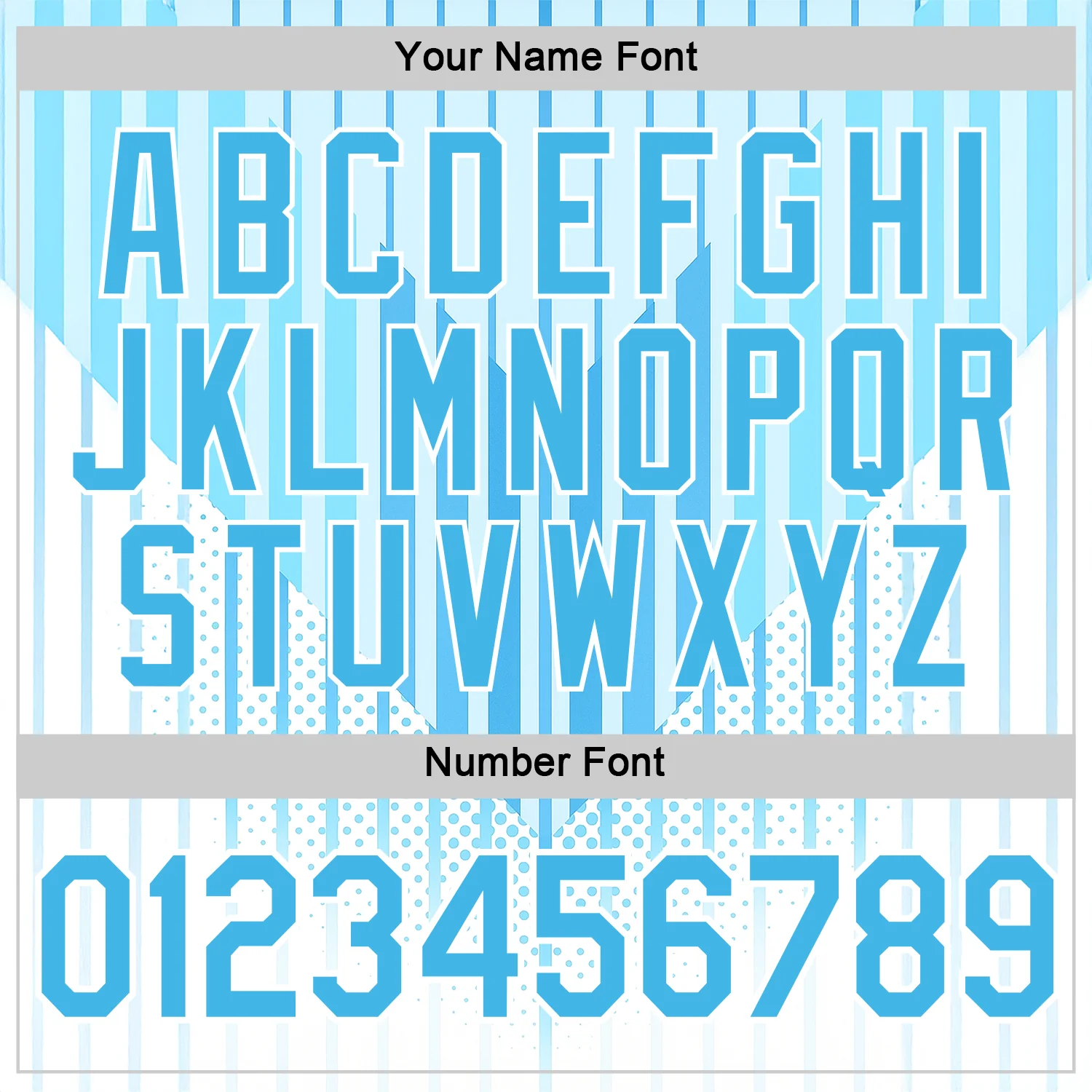 Custom Blue Sky Blue-White 3D Pattern Design Argentina Stripe Sportswear Performance T-Shirt - Image 4