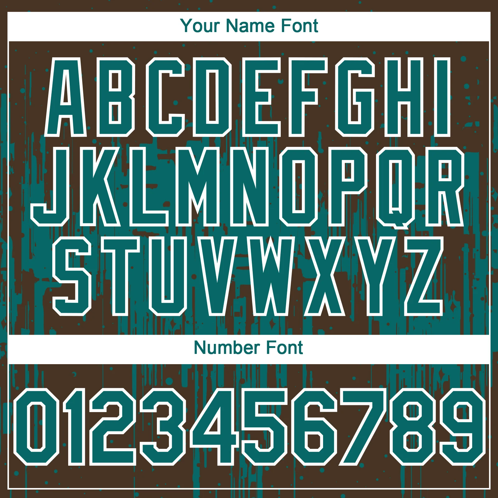 Custom Brown Teal-White Dripping Splatter Paint Authentic Baseball Jersey - Image 5