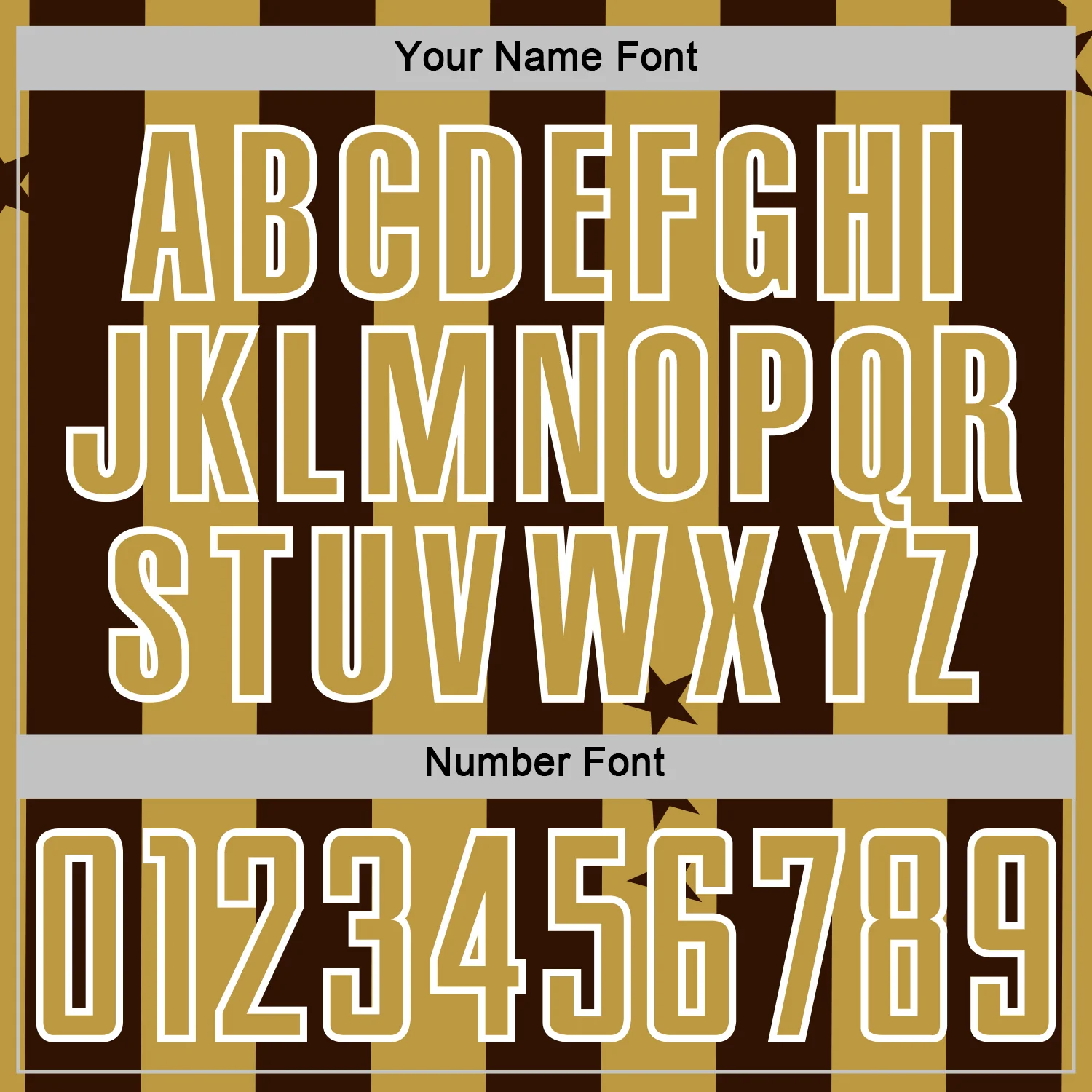 Custom Brown Old Gold-White Stars And Stripes Sports Sublimation Soccer Uniform Jersey - Image 6
