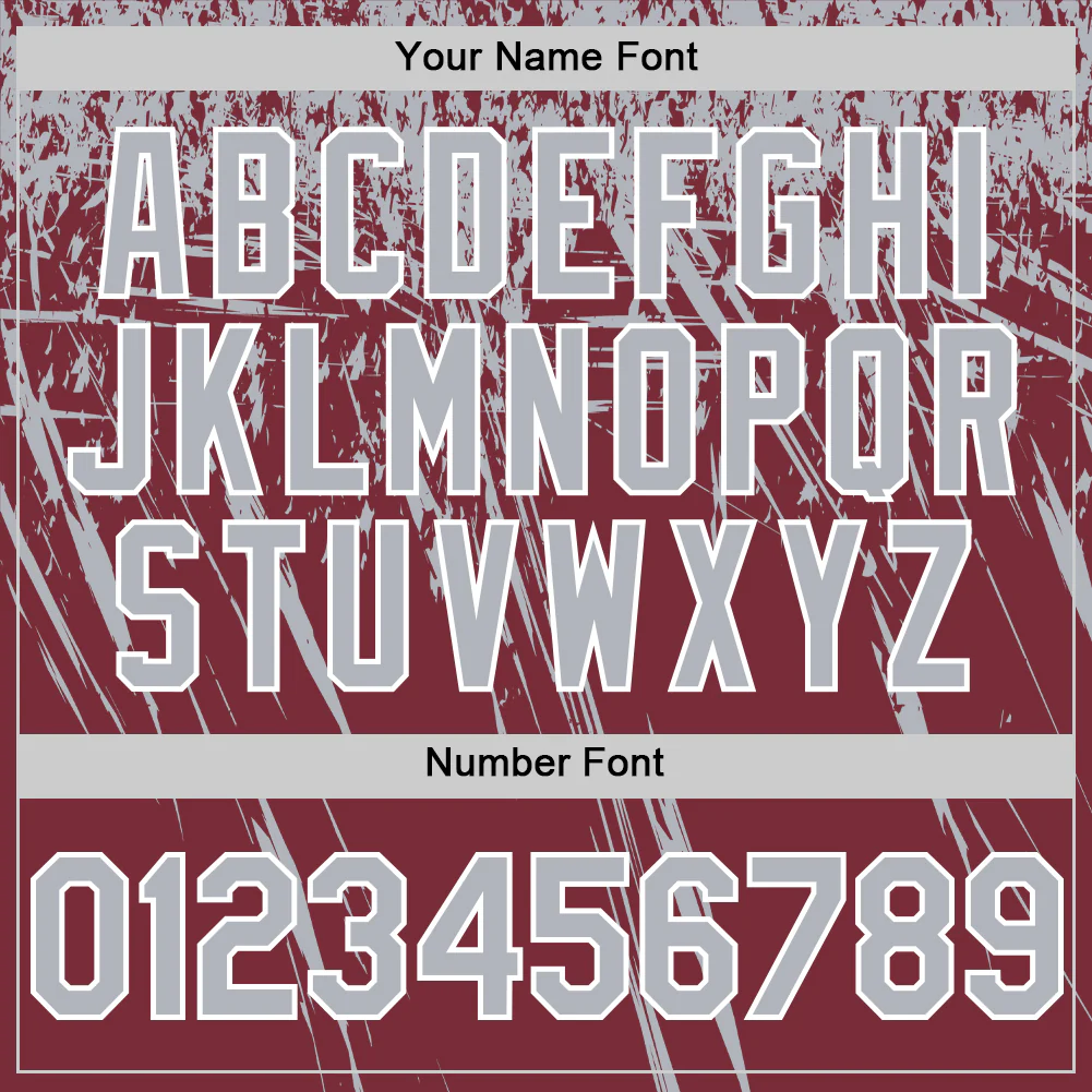 Custom Burgundy Gray-White Distressed Scratch Brush Stroke Authentic Baseball Jersey - Image 5