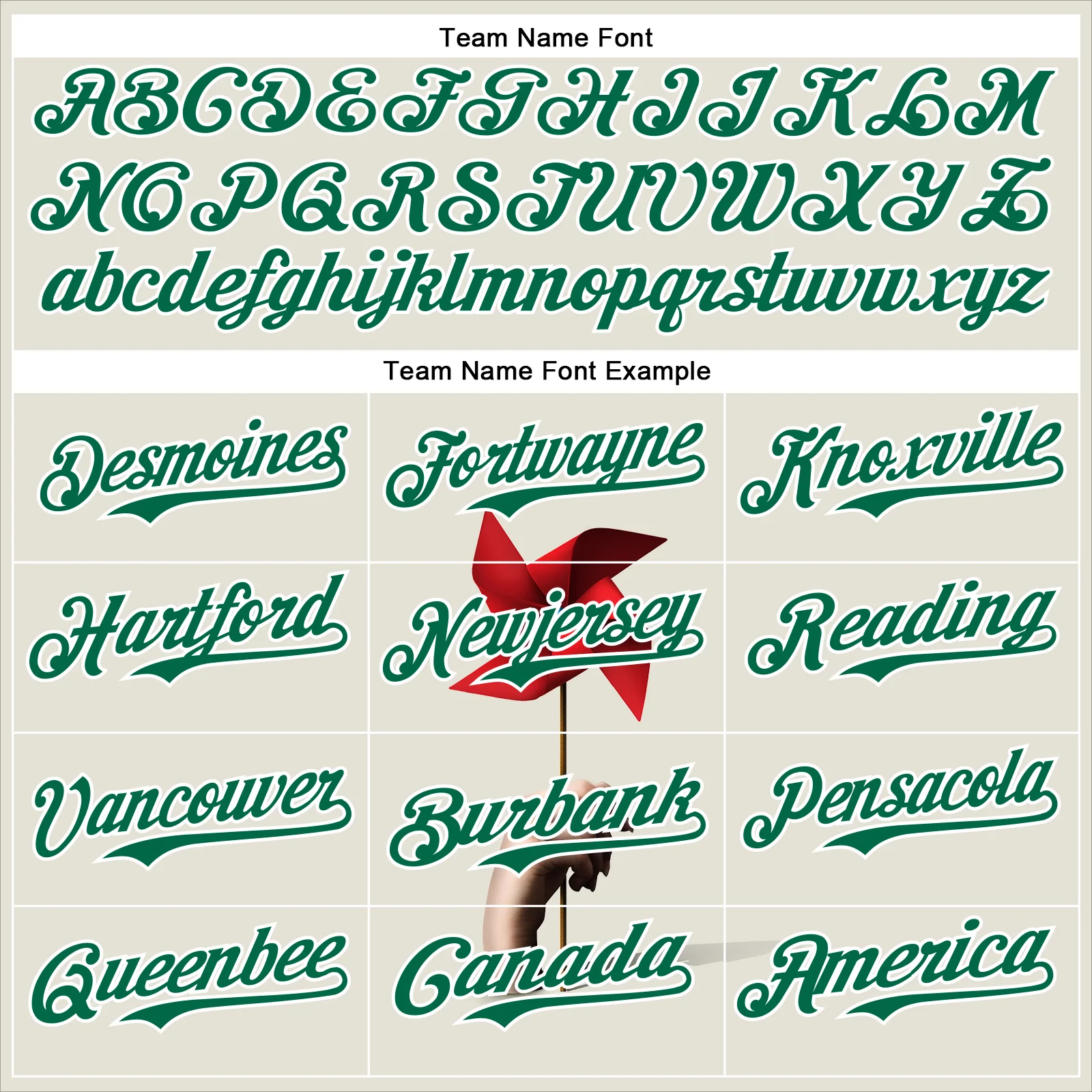 Custom Cream Kelly Green-White 3D Marcel Caram Red Weathervane Authentic Baseball Jersey - Image 4