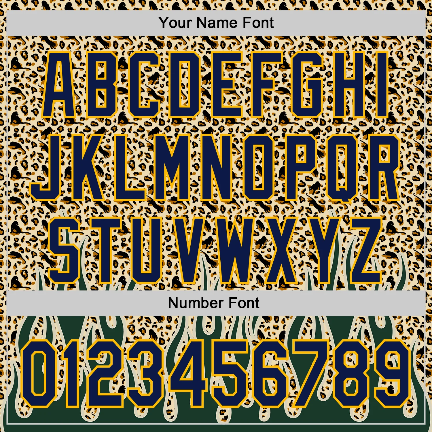 Custom Cream Navy-Gold 3D Pattern Design Rave Party Animal Leopard Print Authentic Baseball Jersey - Image 5