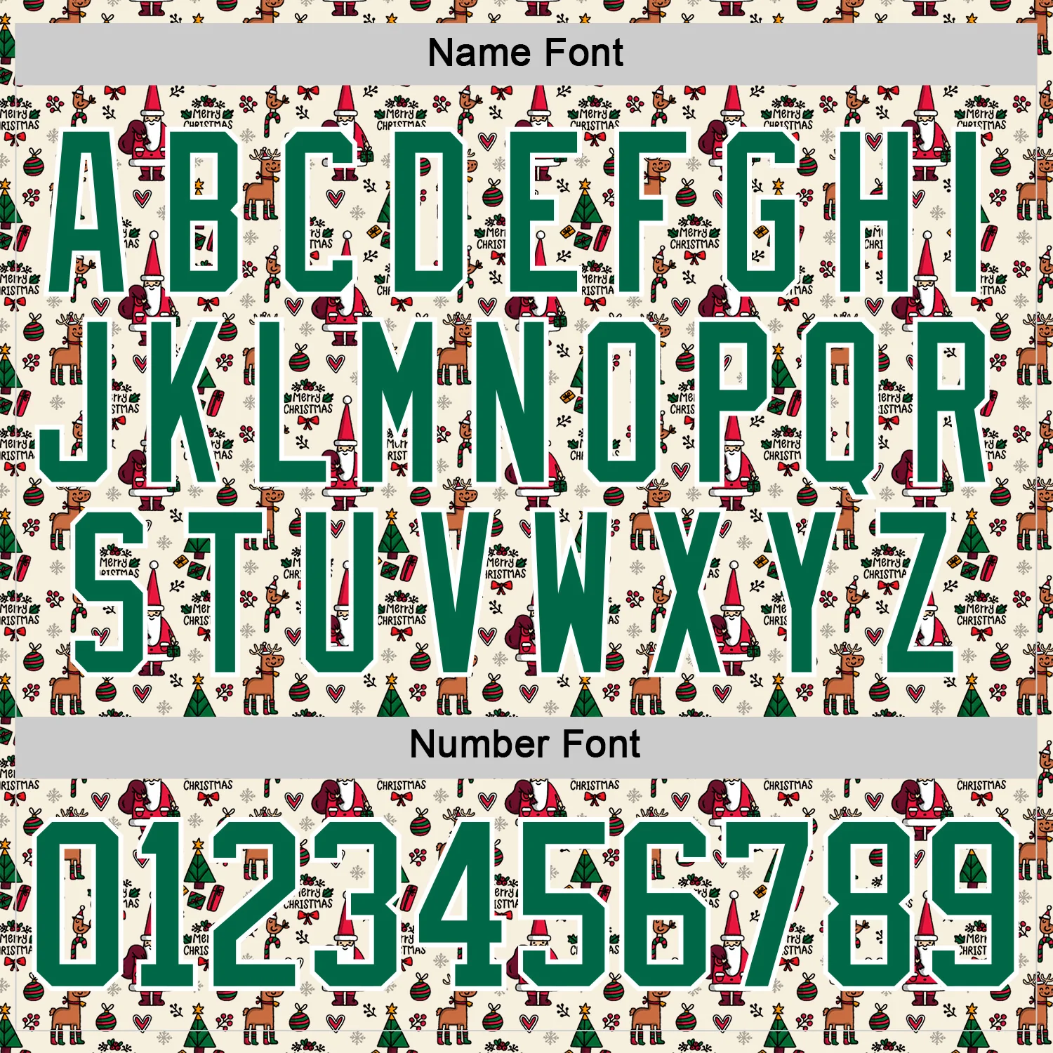 Custom Cream Kelly Green-White 3D Christmas Hockey Lace Neck Jersey - Image 5