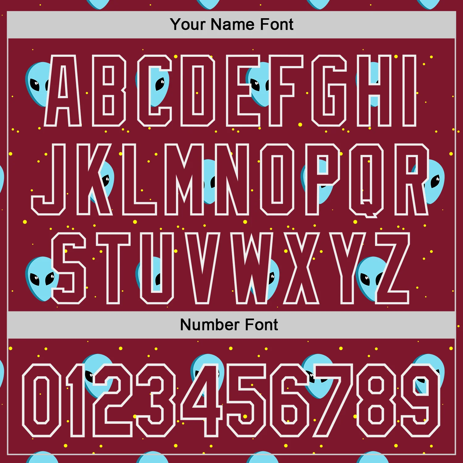 Custom Crimson White Cartoon Alien Galaxy Authentic Baseball Jersey - Image 5