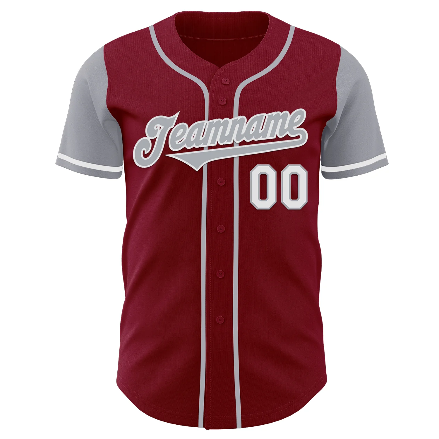 Custom Crimson Gray-White Authentic Two Tone Baseball Jersey - Image 2