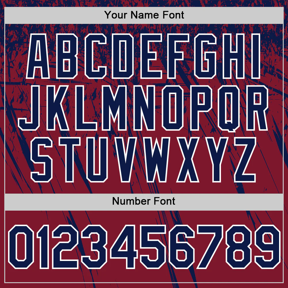 Custom Crimson Navy-White Distressed Scratch Brush Stroke Authentic Baseball Jersey - Image 5