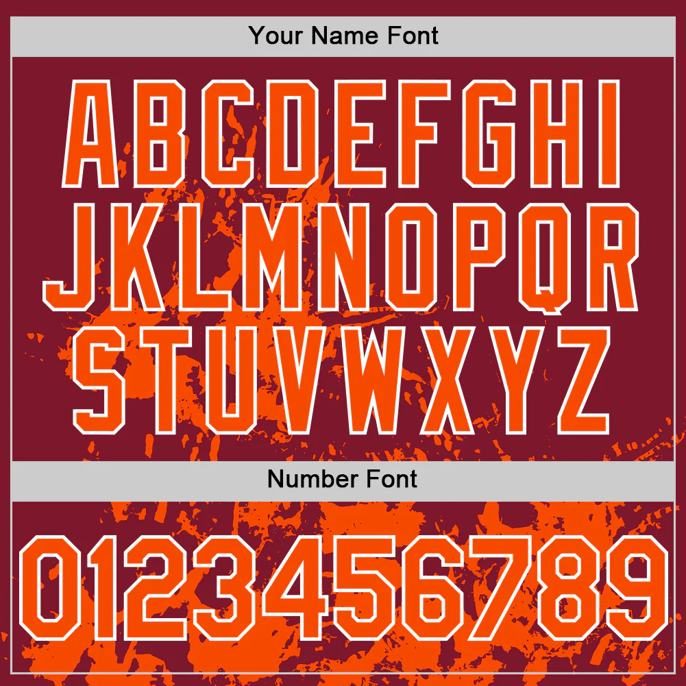 Custom Crimson Orange-White Splatter Authentic Baseball Jersey - Image 5