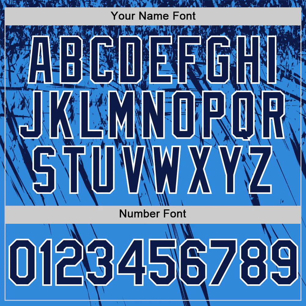 Custom Electric Blue Navy-White Distressed Scratch Brush Stroke Authentic Baseball Jersey - Image 5