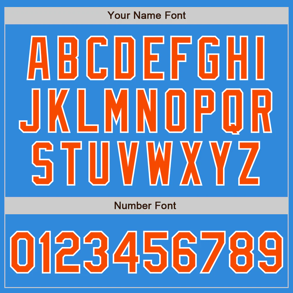 Custom Electric Blue Orange-White Authentic Baseball Jersey - Image 8