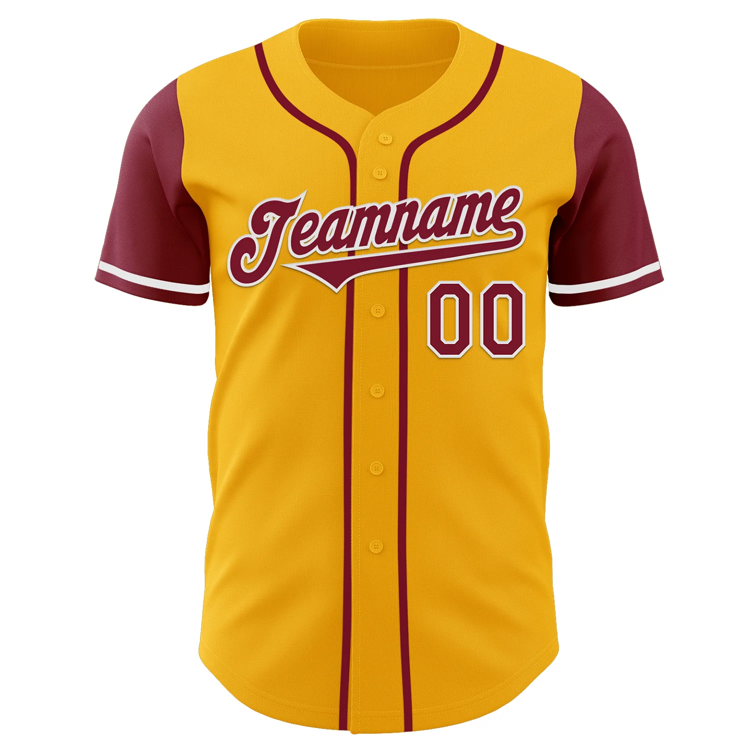 Custom Gold Crimson-White Authentic Two Tone Baseball Jersey - Image 2