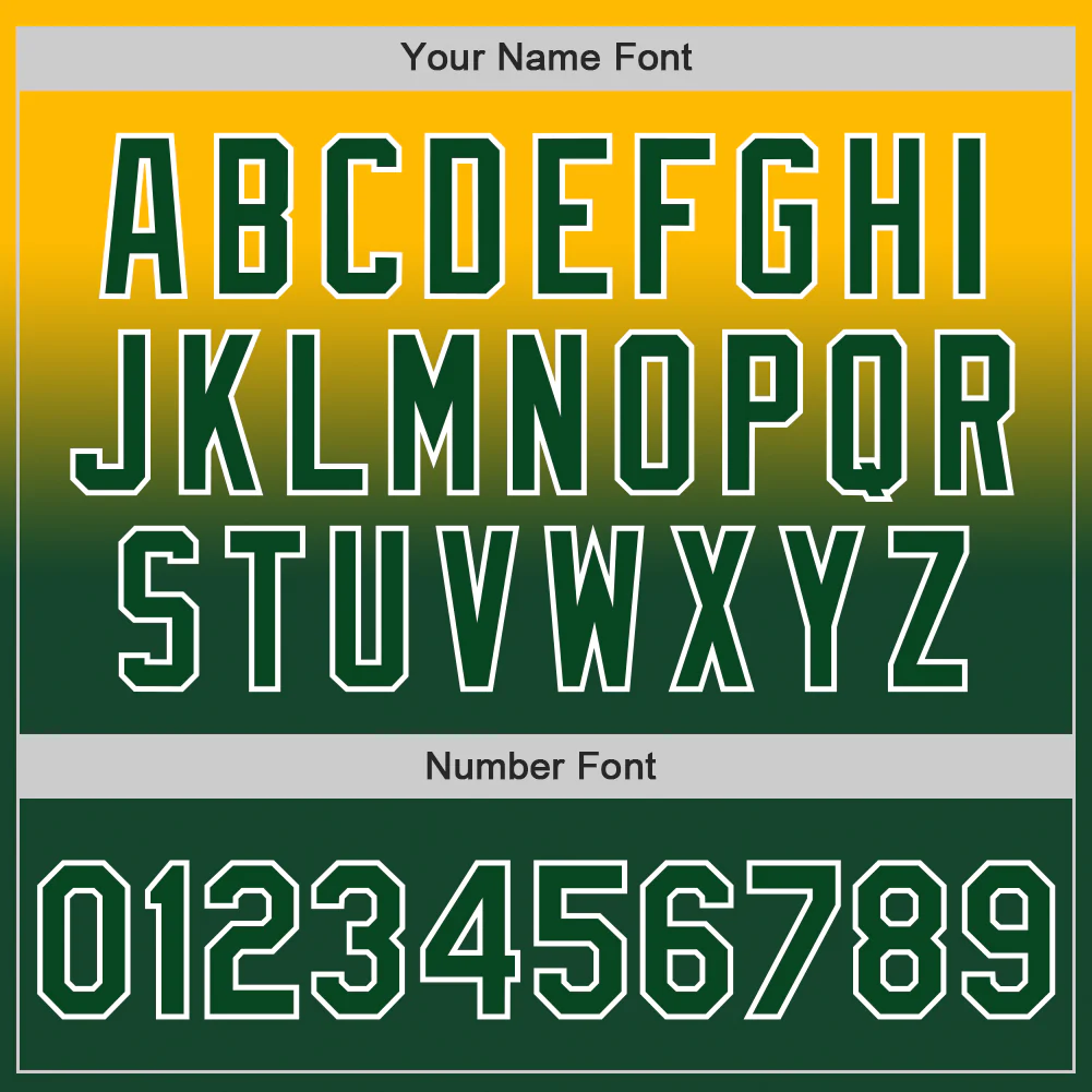 Custom Gold Green-White Authentic Fade Fashion Baseball Jersey - Image 5