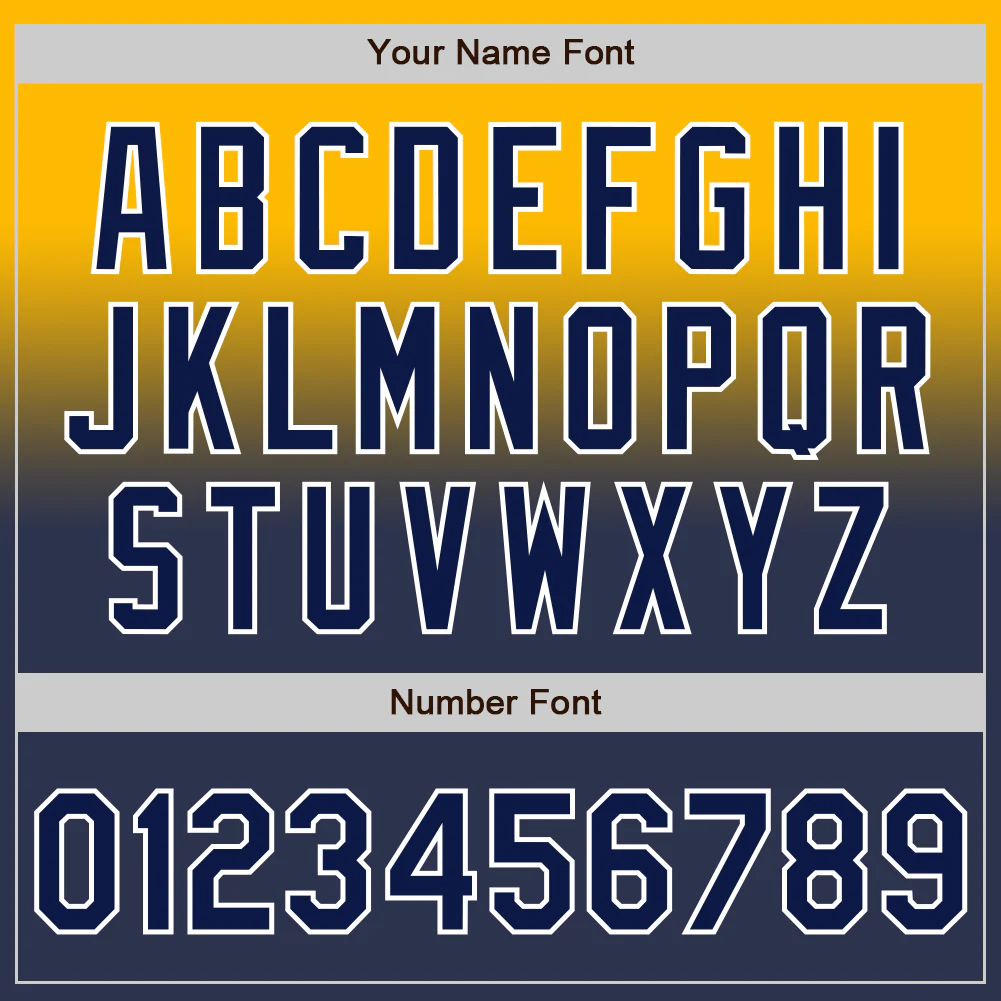 Custom Gold Navy-White Authentic Fade Fashion Baseball Jersey - Image 5