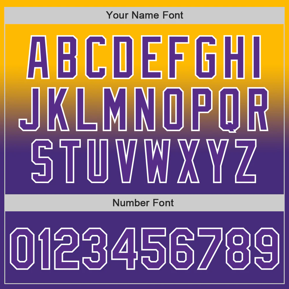 Custom Gold Purple-White Authentic Fade Fashion Baseball Jersey - Image 5