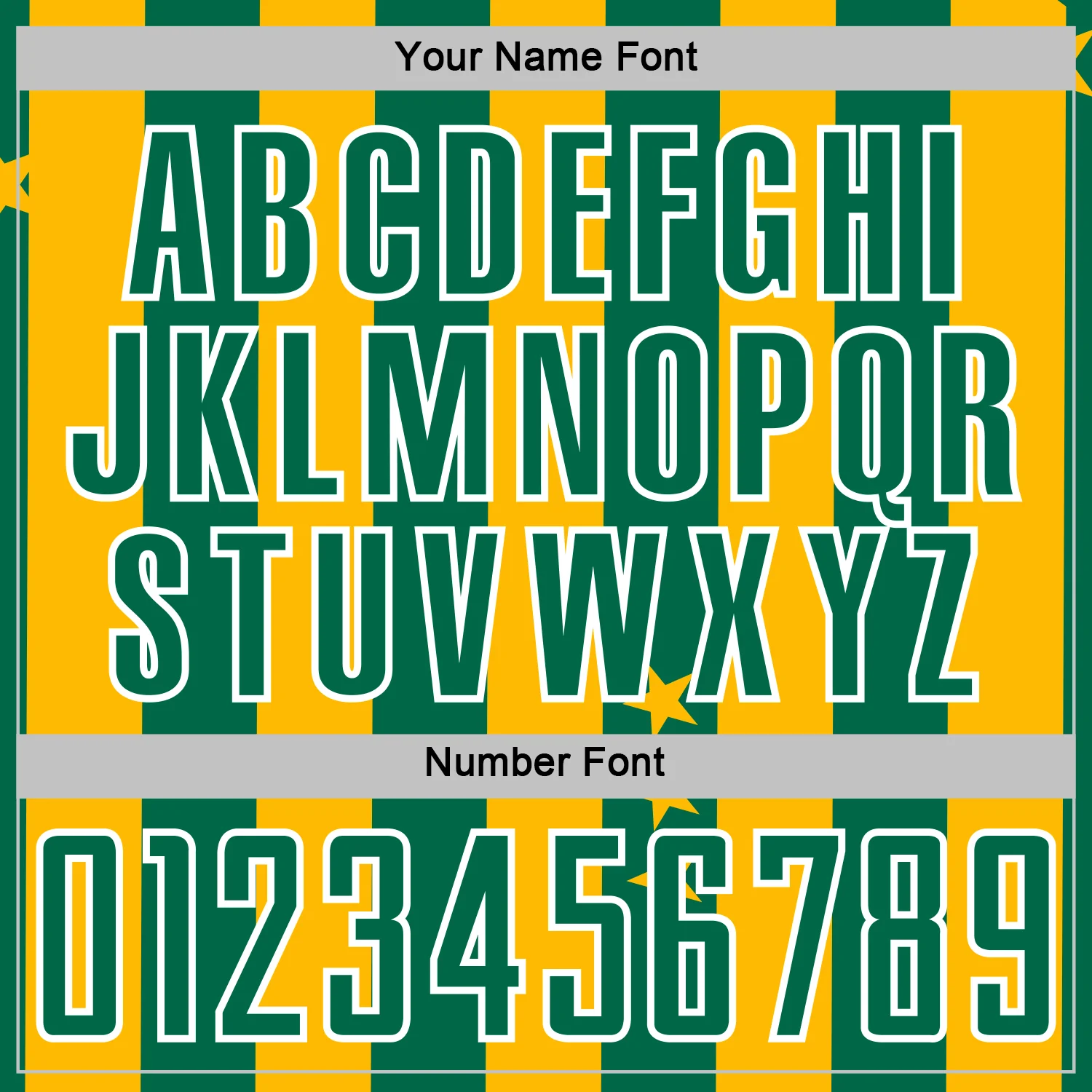 Custom Gold Kelly Green-White Stars And Stripes Sports Sublimation Soccer Uniform Jersey - Image 6
