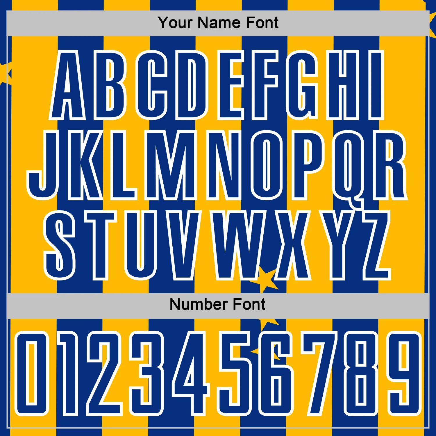 Custom Gold Royal-White Stars And Stripes Sports Sublimation Soccer Uniform Jersey - Image 6