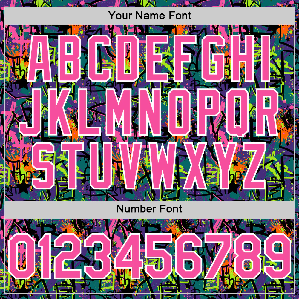 Custom Graffiti Pattern Pink-White Splatter Authentic Baseball Jersey - Image 5