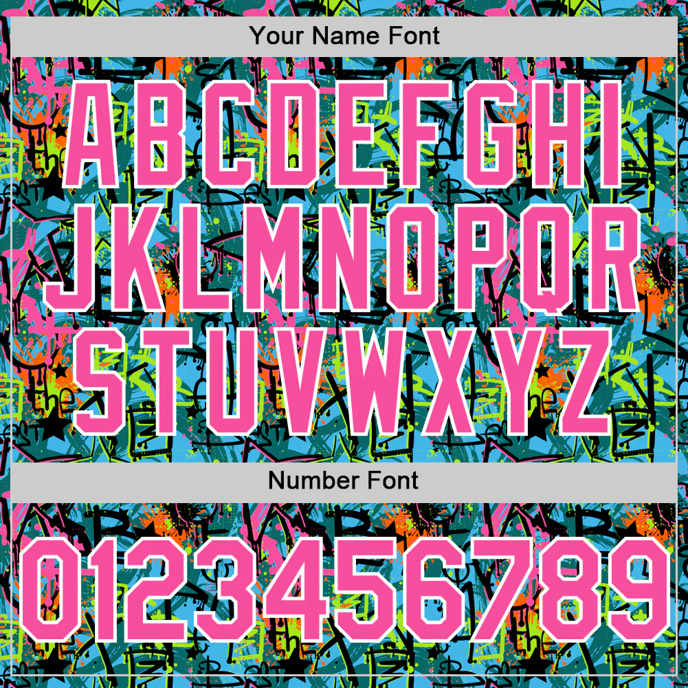 Custom Graffiti Pattern Pink-White Splatter Authentic Baseball Jersey - Image 5