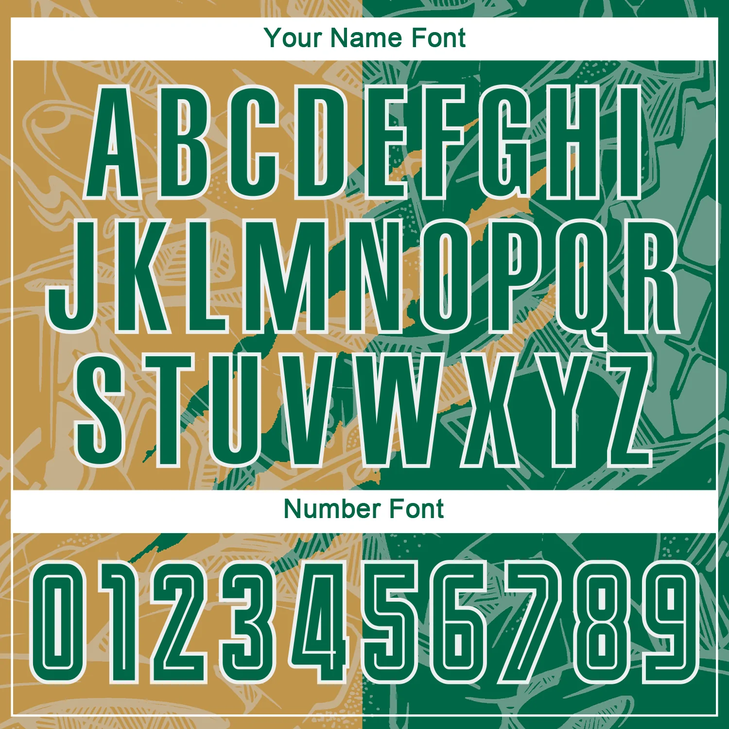 Custom Graffiti Pattern Kelly Green-Old Gold Scratch Sublimation Soccer Uniform Jersey - Image 6