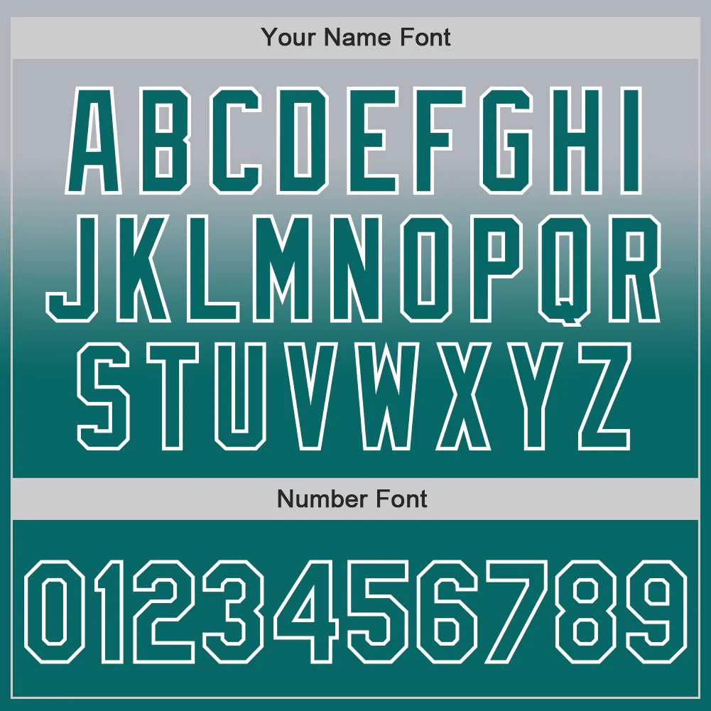 Custom Gray Teal-White Authentic Fade Fashion Baseball Jersey - Image 5