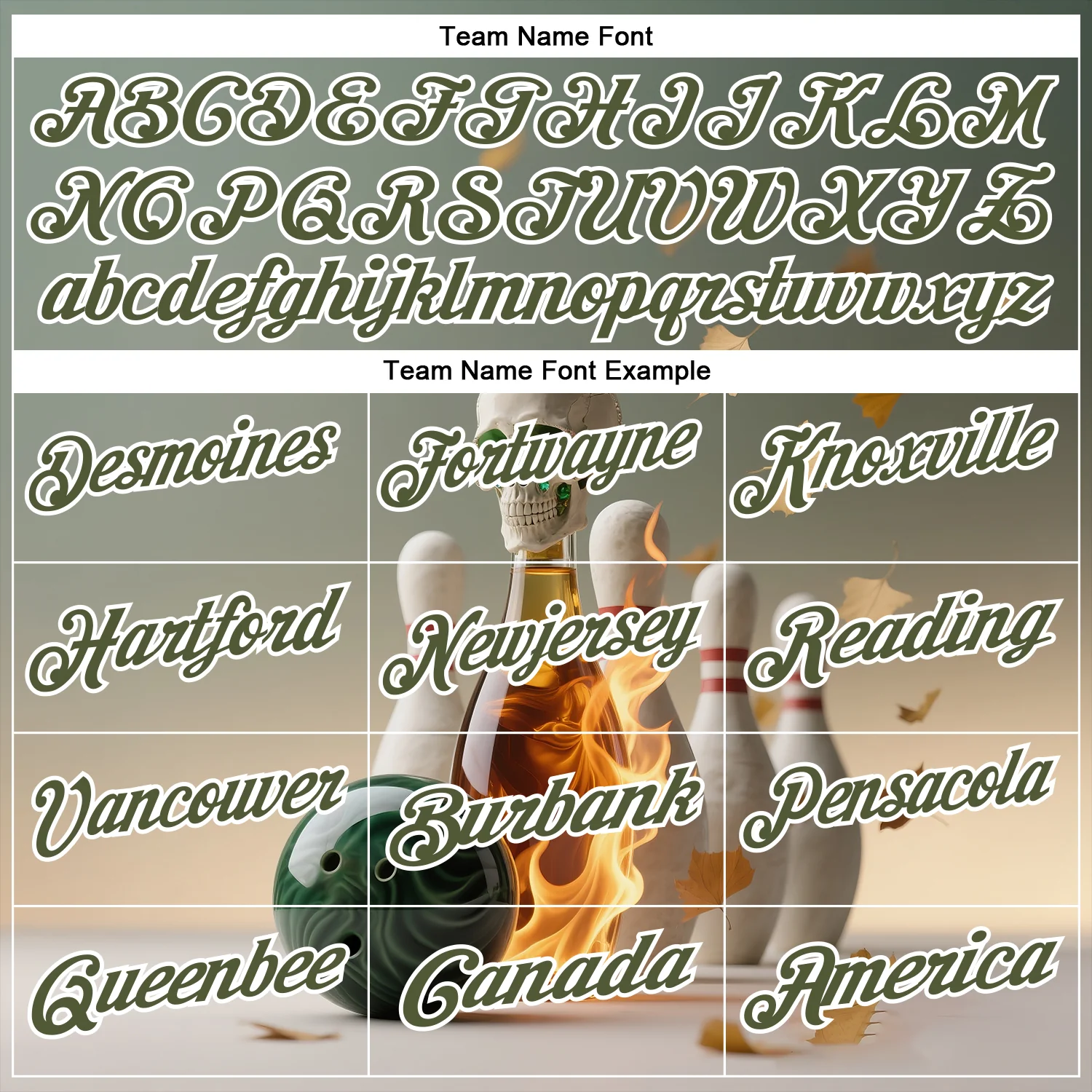 Custom Gray Olive-White 3D Flame Gem Skull Bowling Performance Polo Shirt - Image 4