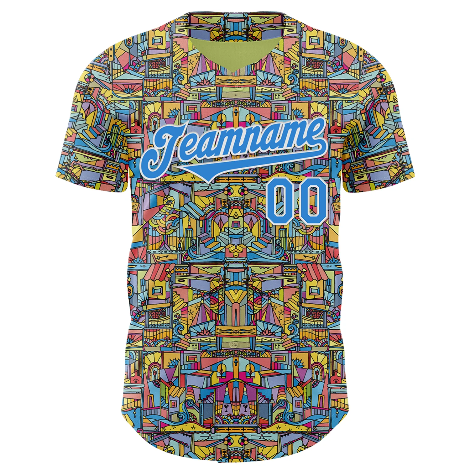 Custom Green Electric Blue-White Ninhol Streets Authentic Baseball Jersey - Image 2