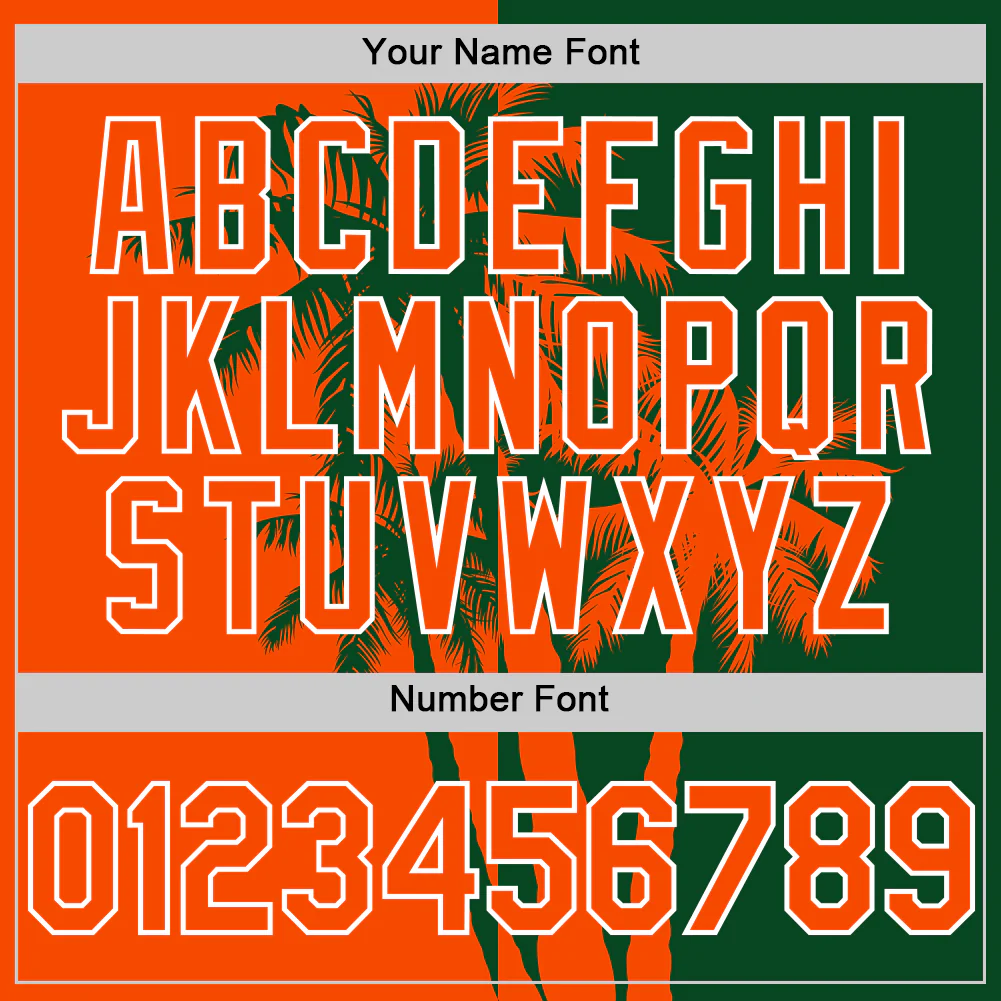 Custom Green Orange-White Hawaii Palm Trees Tropical Coconut Authentic Baseball Jersey - Image 5